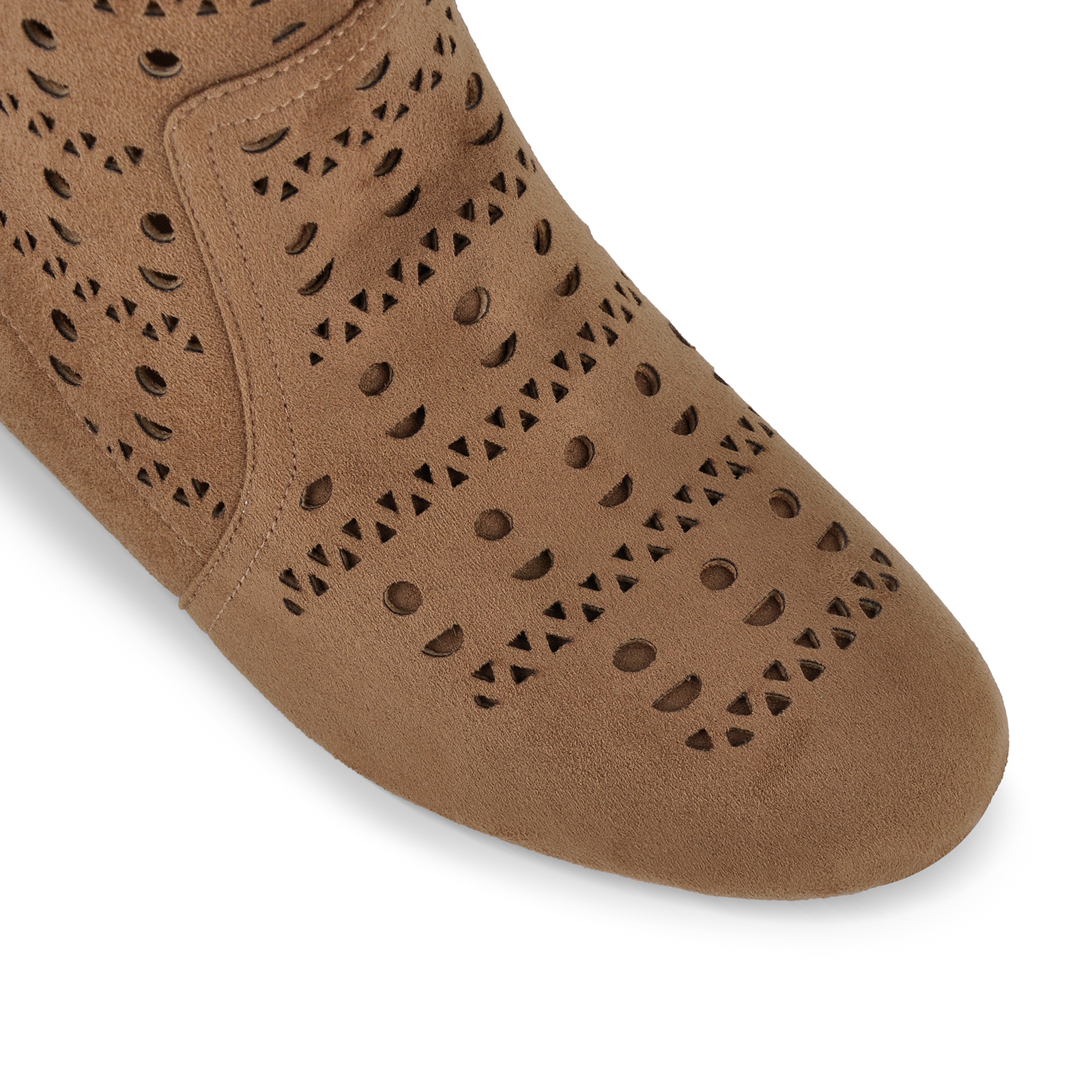 Suede Cutout Wedge Heel Knee High Boots