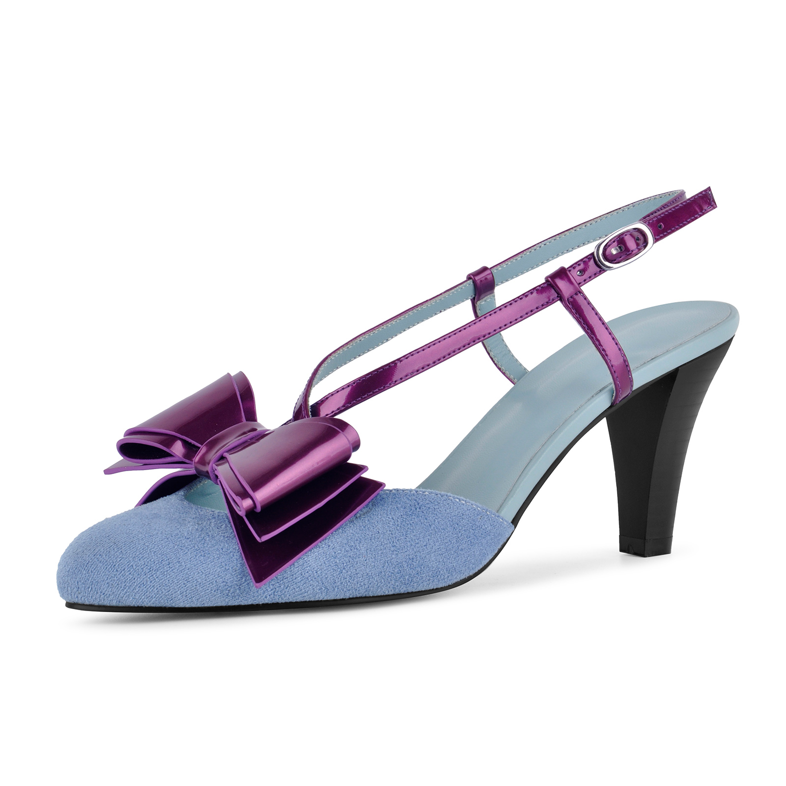 Pointed Toe Bow Cone Slingback Pumps