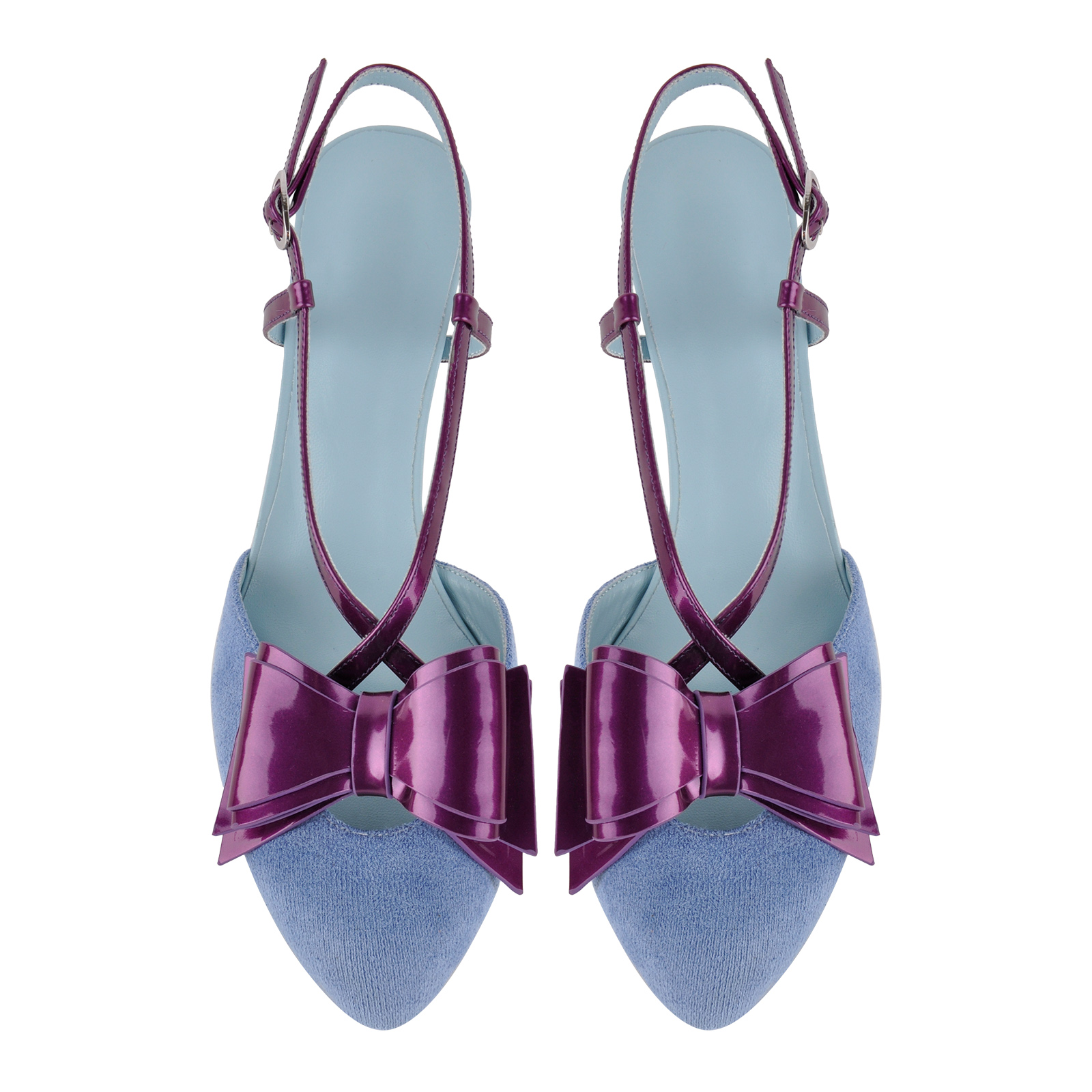 Pointed Toe Bow Cone Slingback Pumps