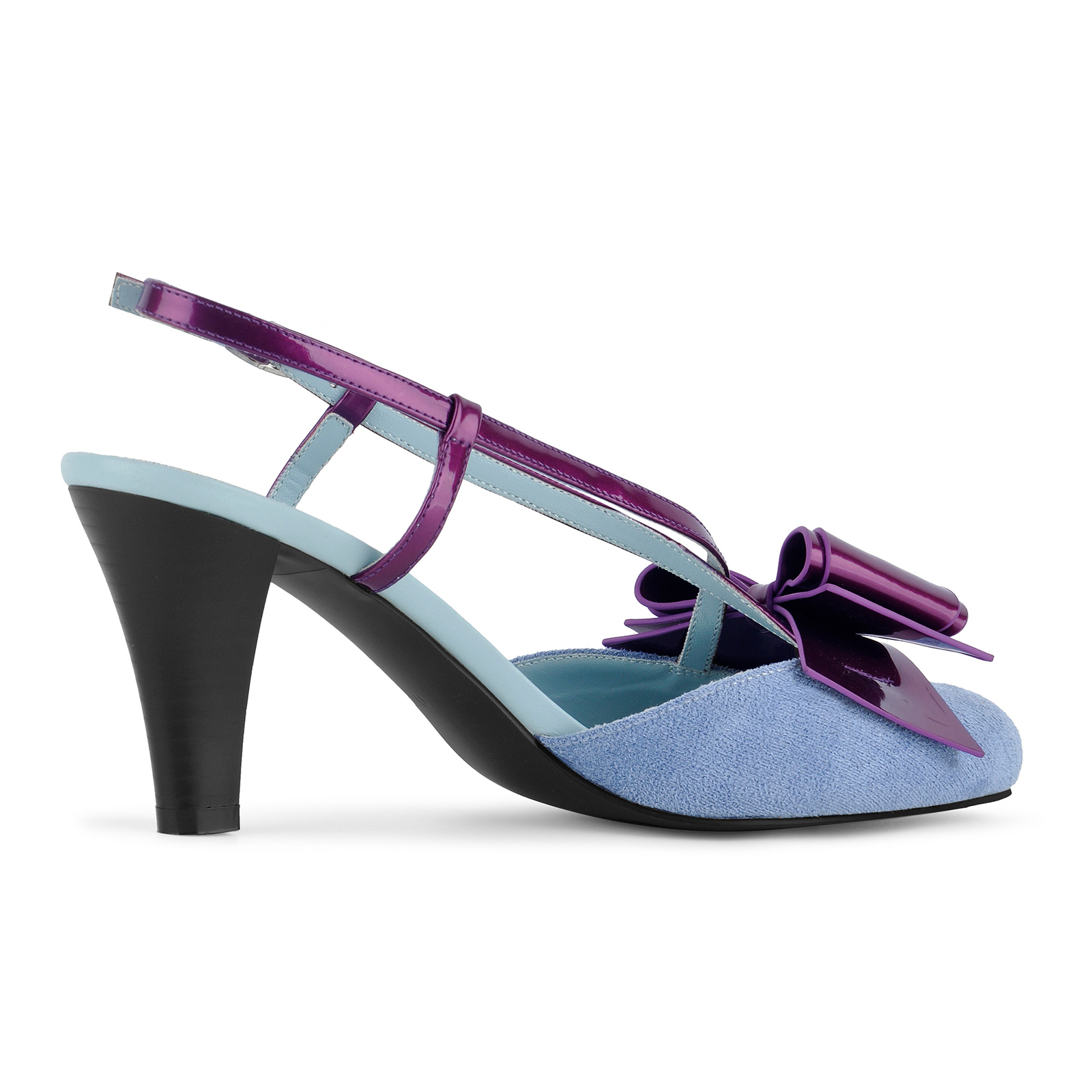 Pointed Toe Bow Cone Slingback Pumps