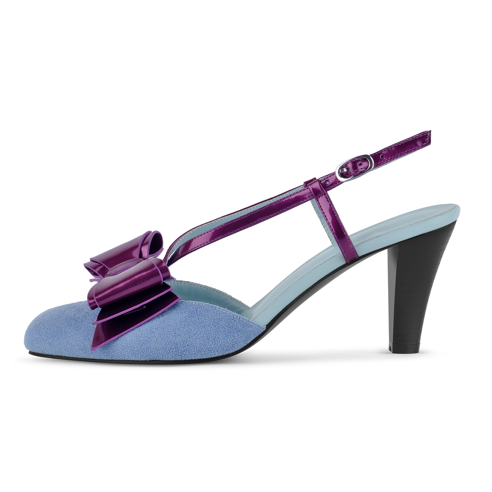 Pointed Toe Bow Cone Slingback Pumps