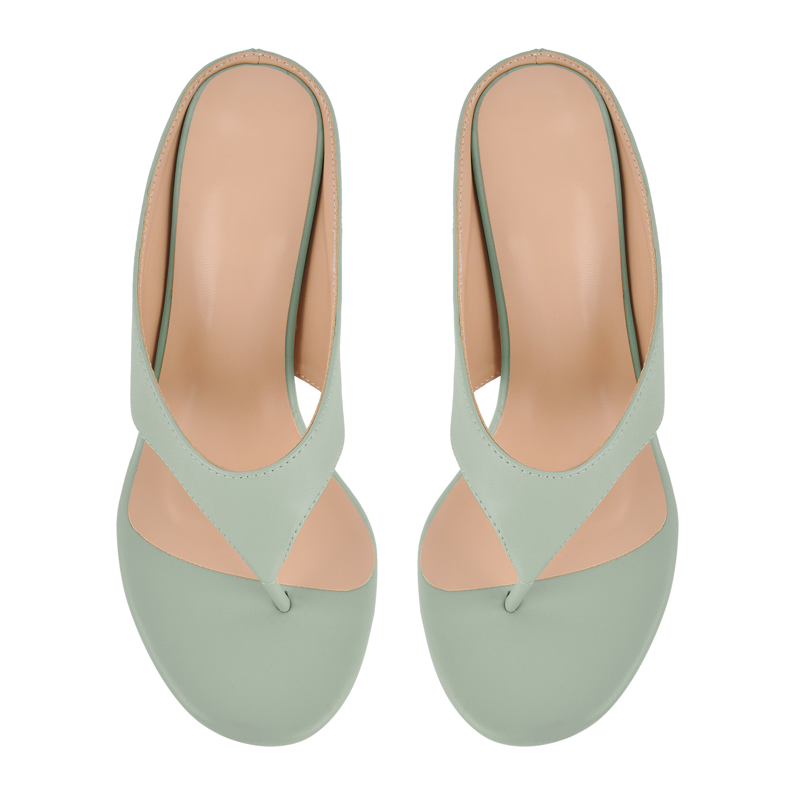 Round Toe Flip-Flop Wedge Heel Mules