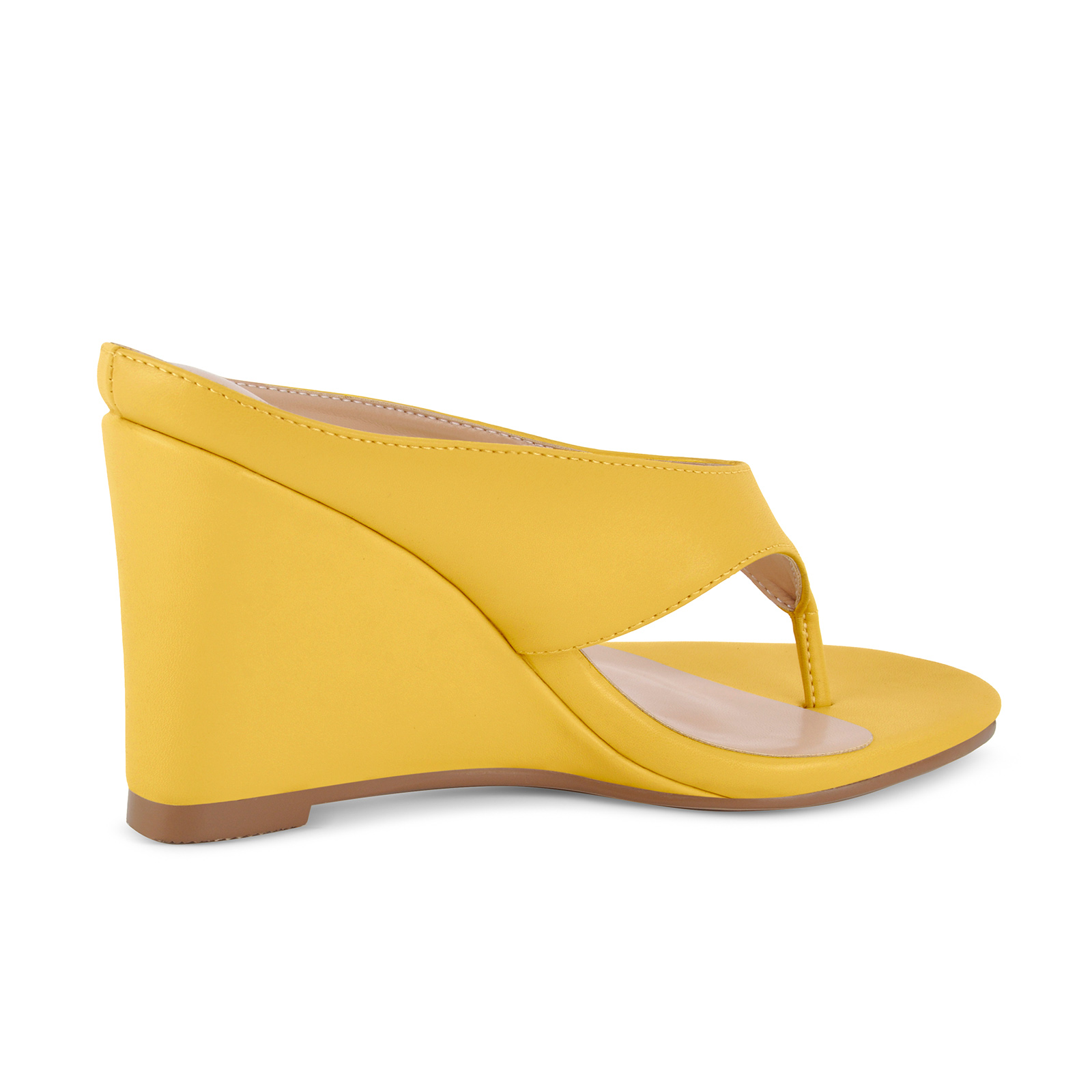 Round Toe Flip-Flop Wedge Heel Mules