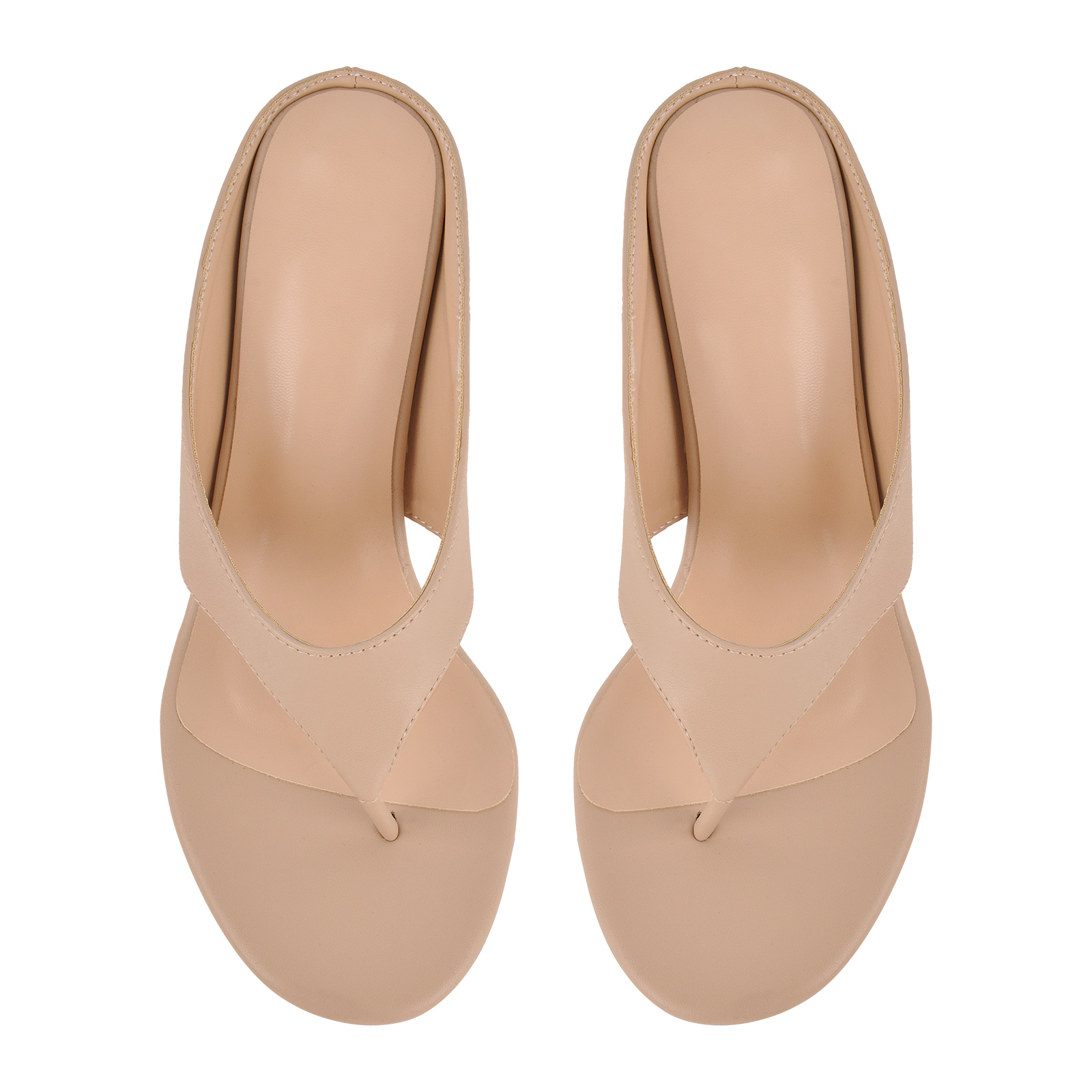 Round Toe Flip-Flop Wedge Heel Mules