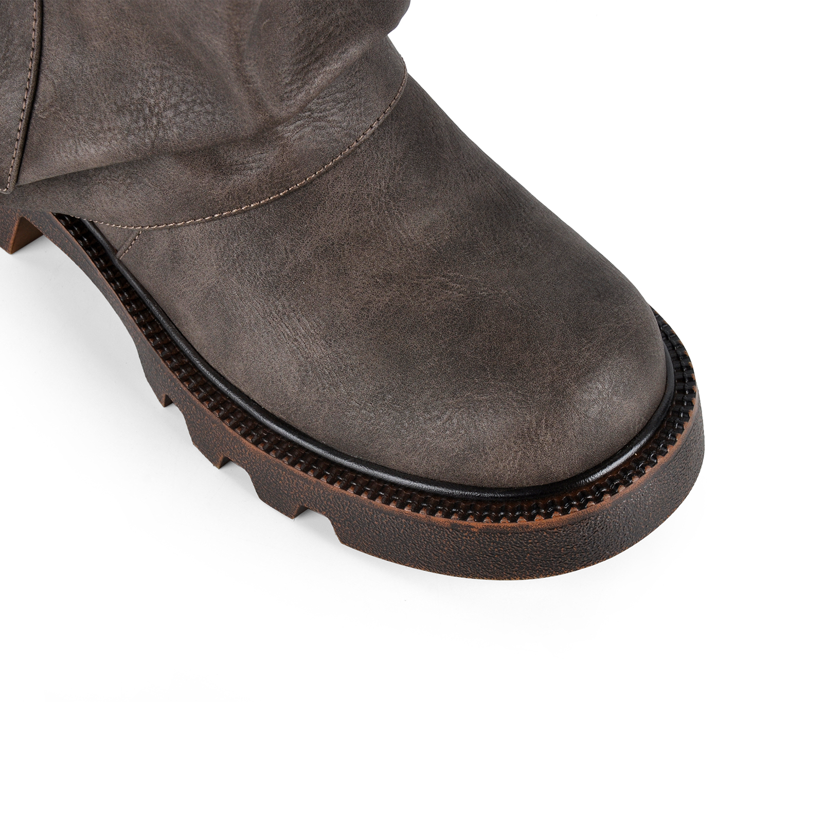 Platform Pockets Buckle Fold Over Mid-Calf Boots