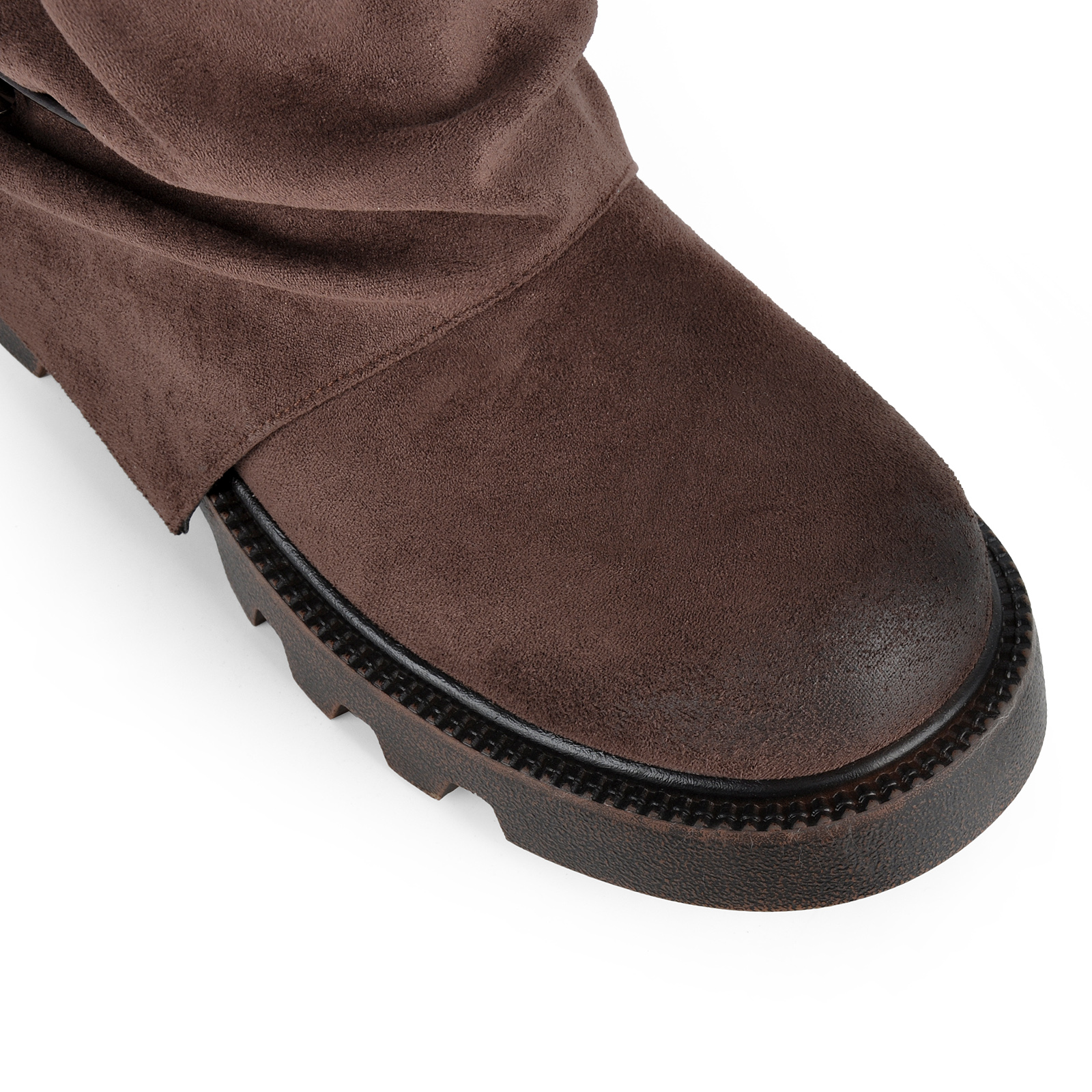 Suede Platform Multi Buckles Knee High Boots