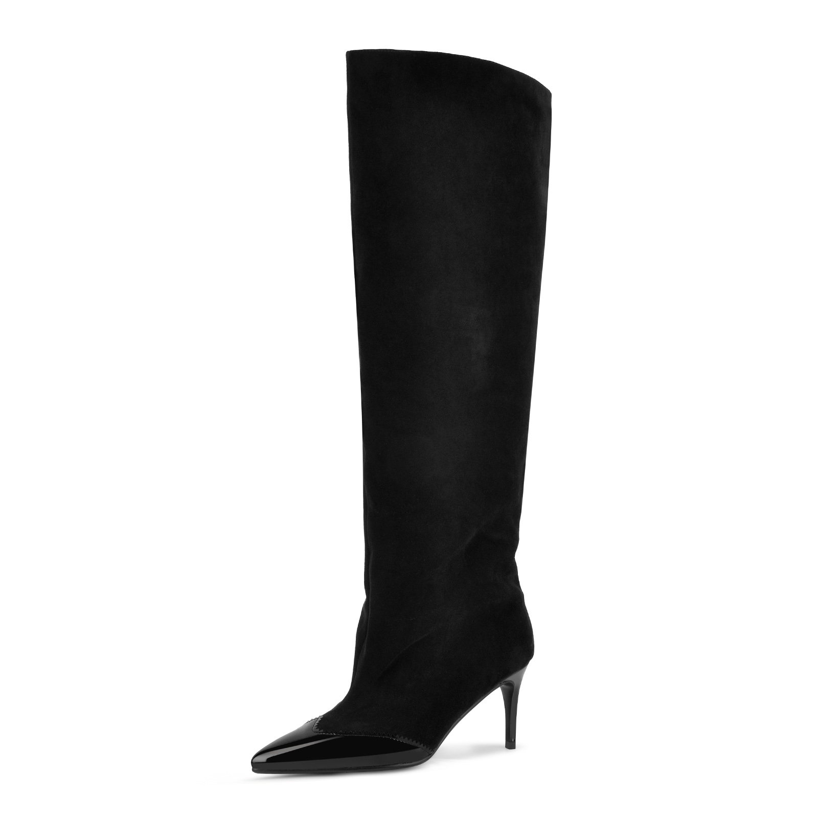 Pointed Toe Suede Slouch Knee High Boots
