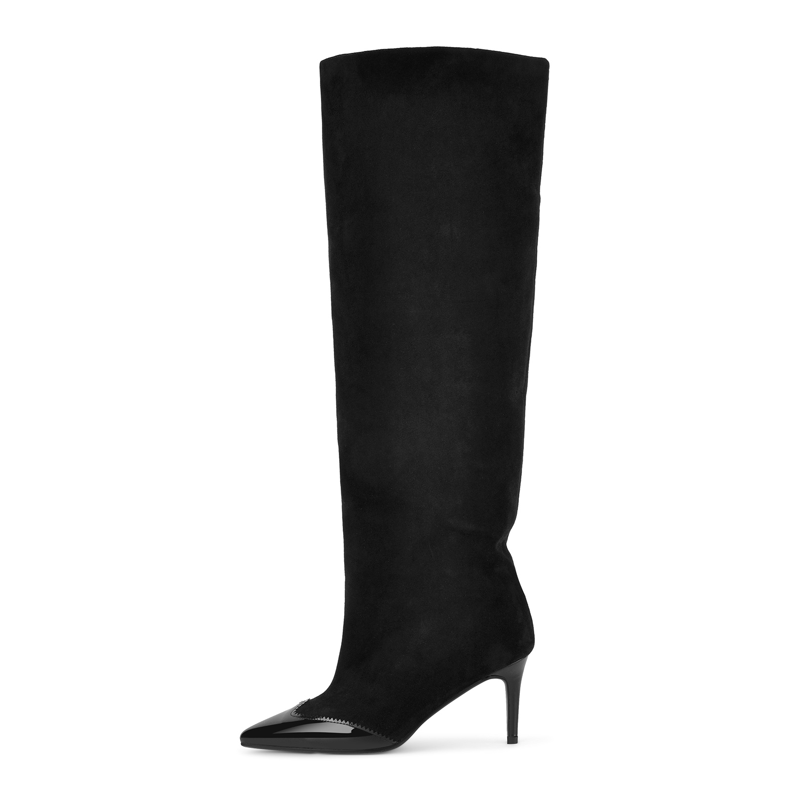 Pointed Toe Suede Slouch Knee High Boots