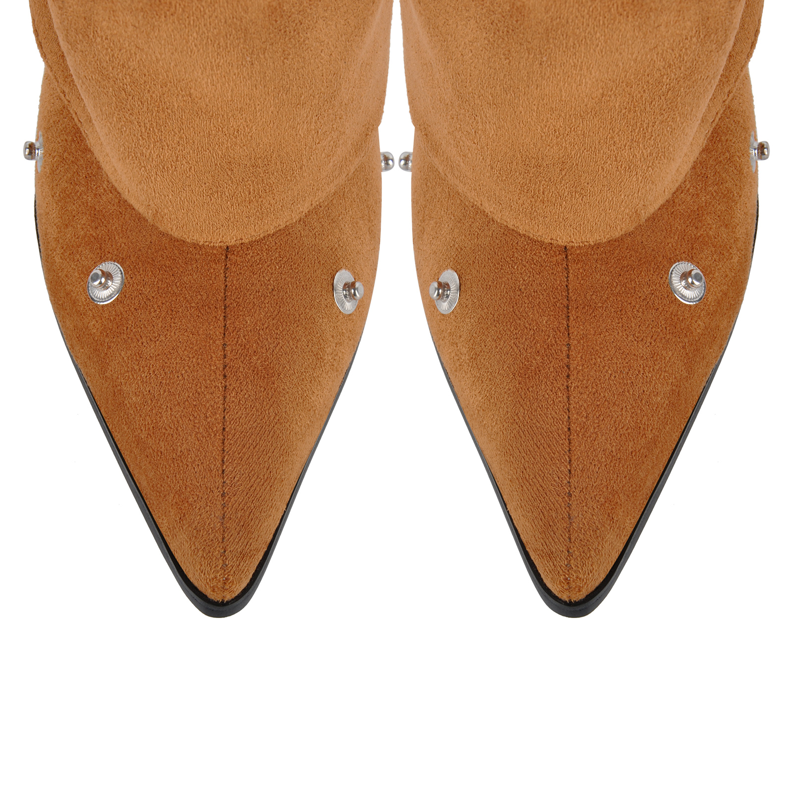 Suede Pointed Toe Removable Mid-Calf Boots