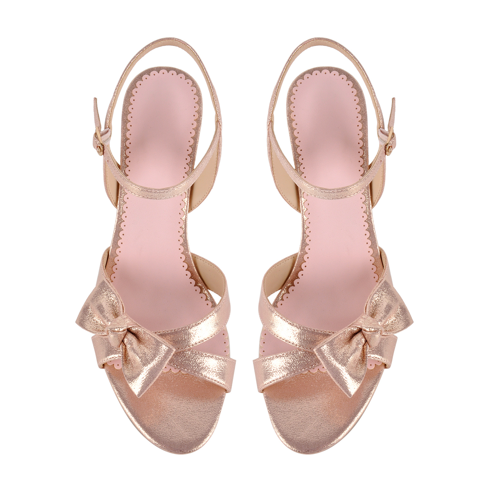 Bow Round Toe Buckle Strap Stiletto Sandals