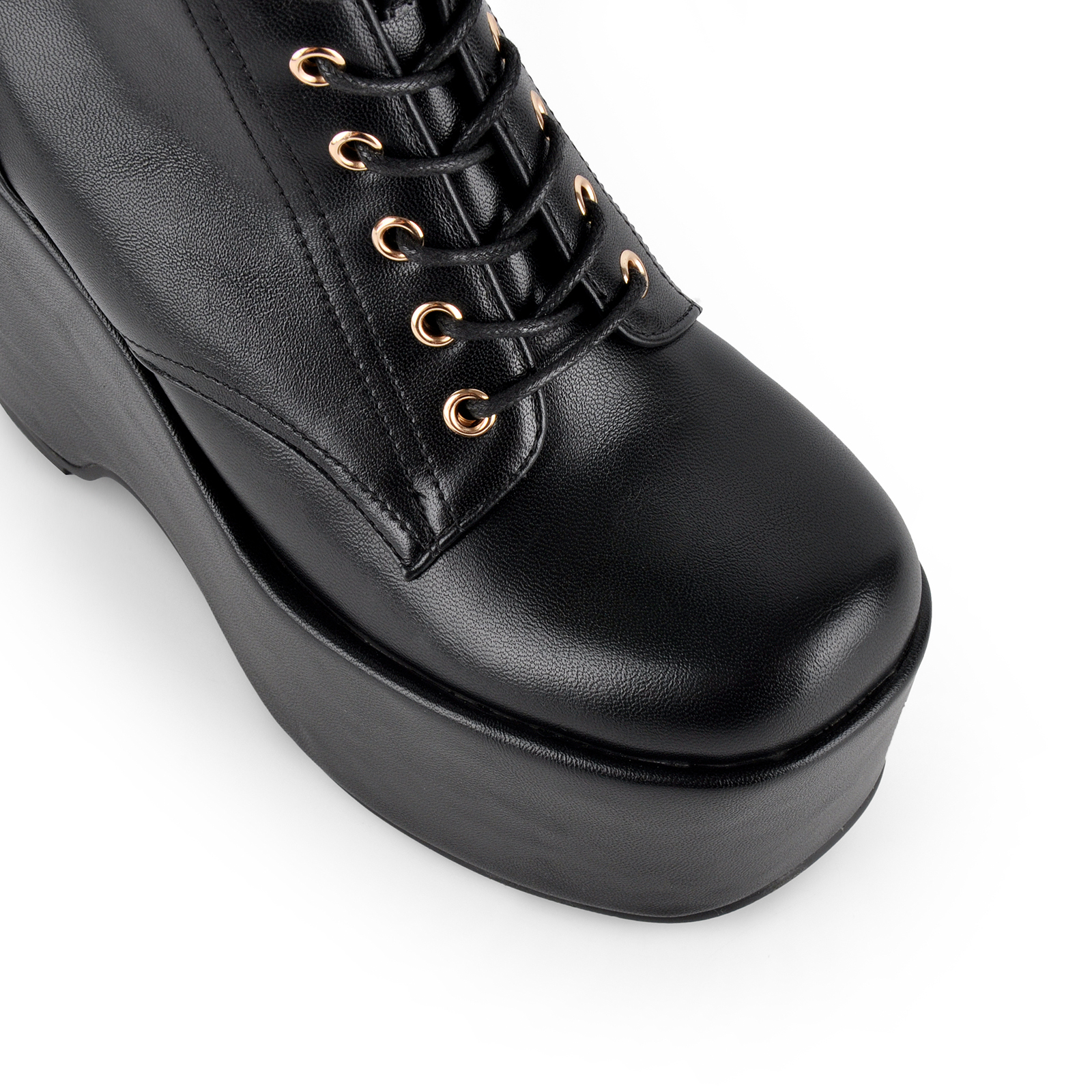 Platform Lace-up Wedge Heel Ankle Boots