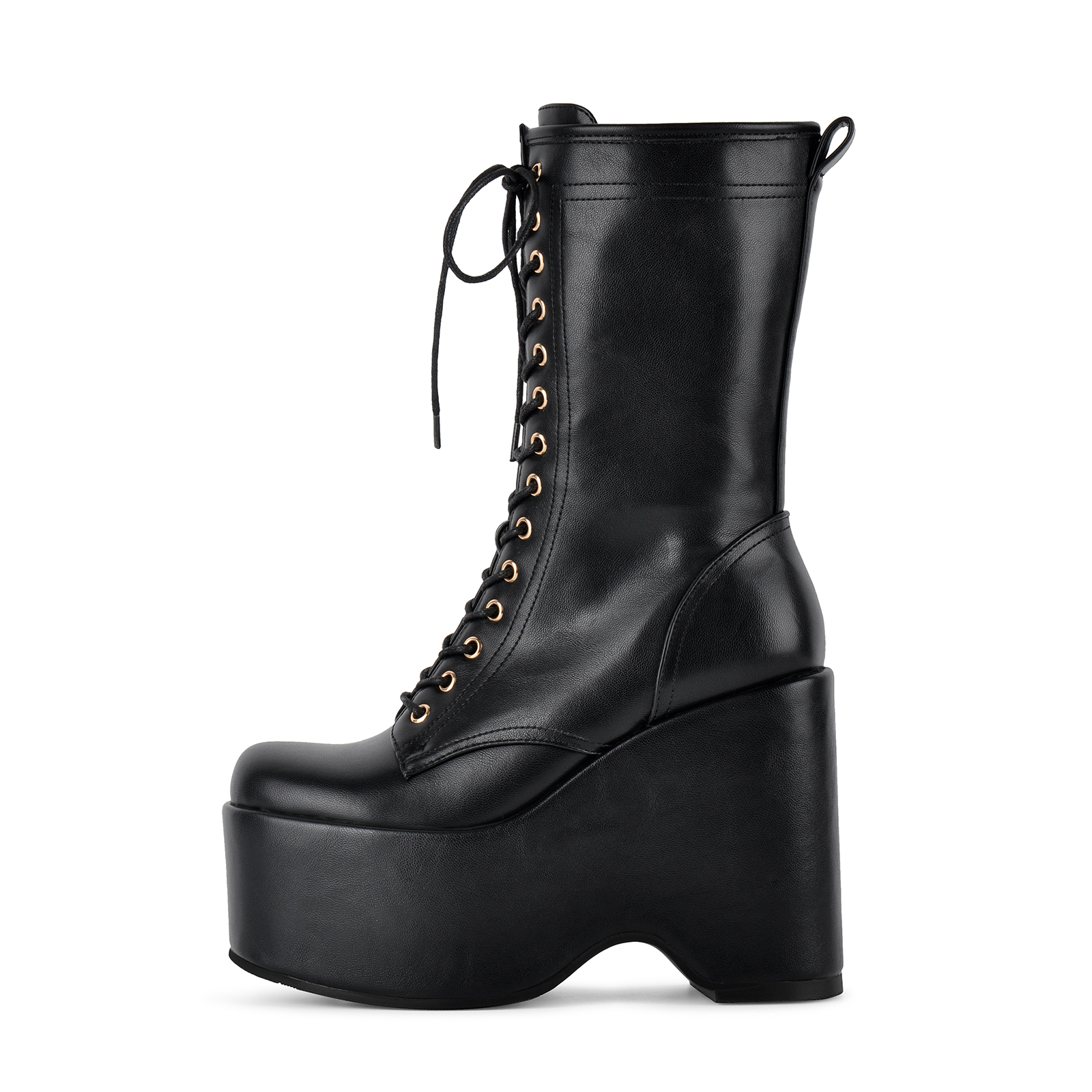Platform Lace-up Wedge Heel Ankle Boots