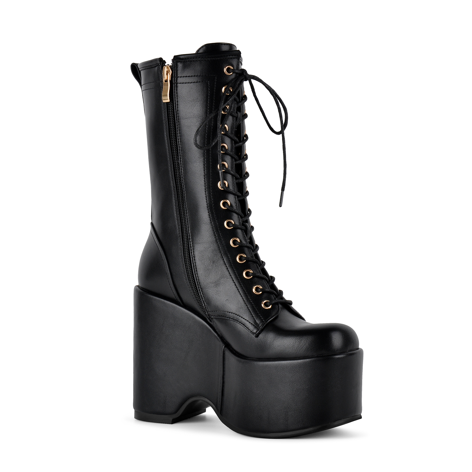 Platform Lace-up Wedge Heel Ankle Boots