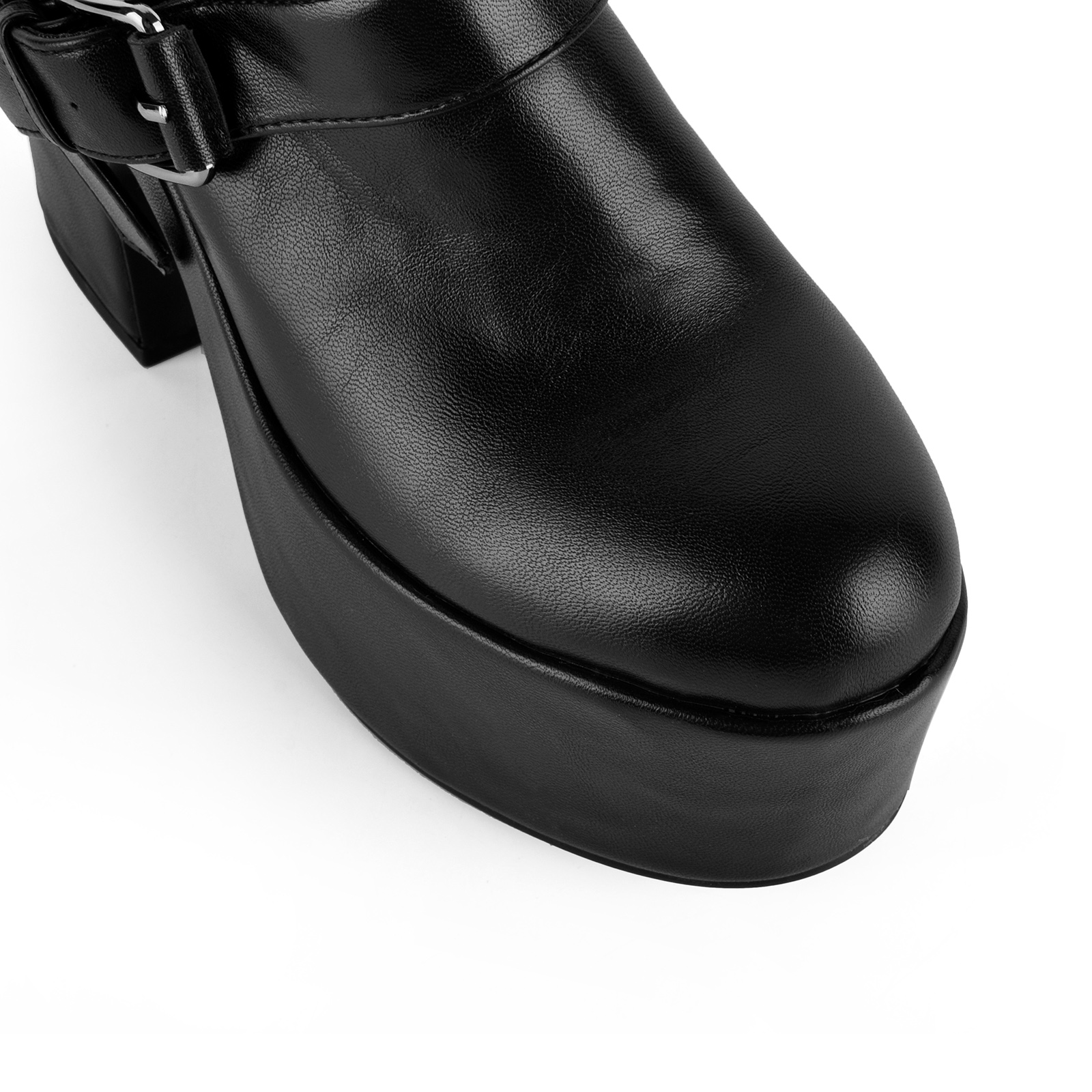 Platform Buckles Slingback Chunky Heel Pumps