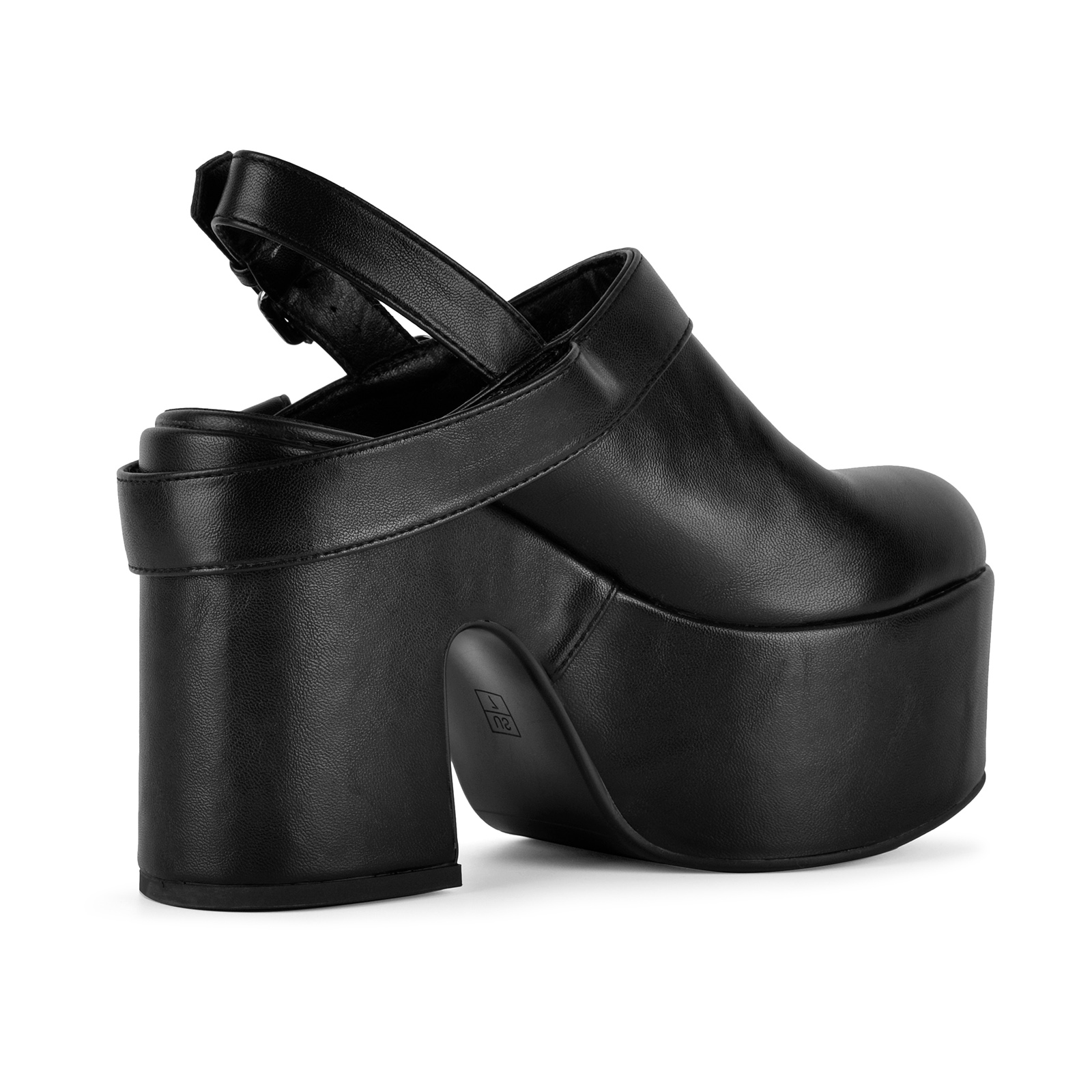 Platform Buckles Slingback Chunky Heel Pumps