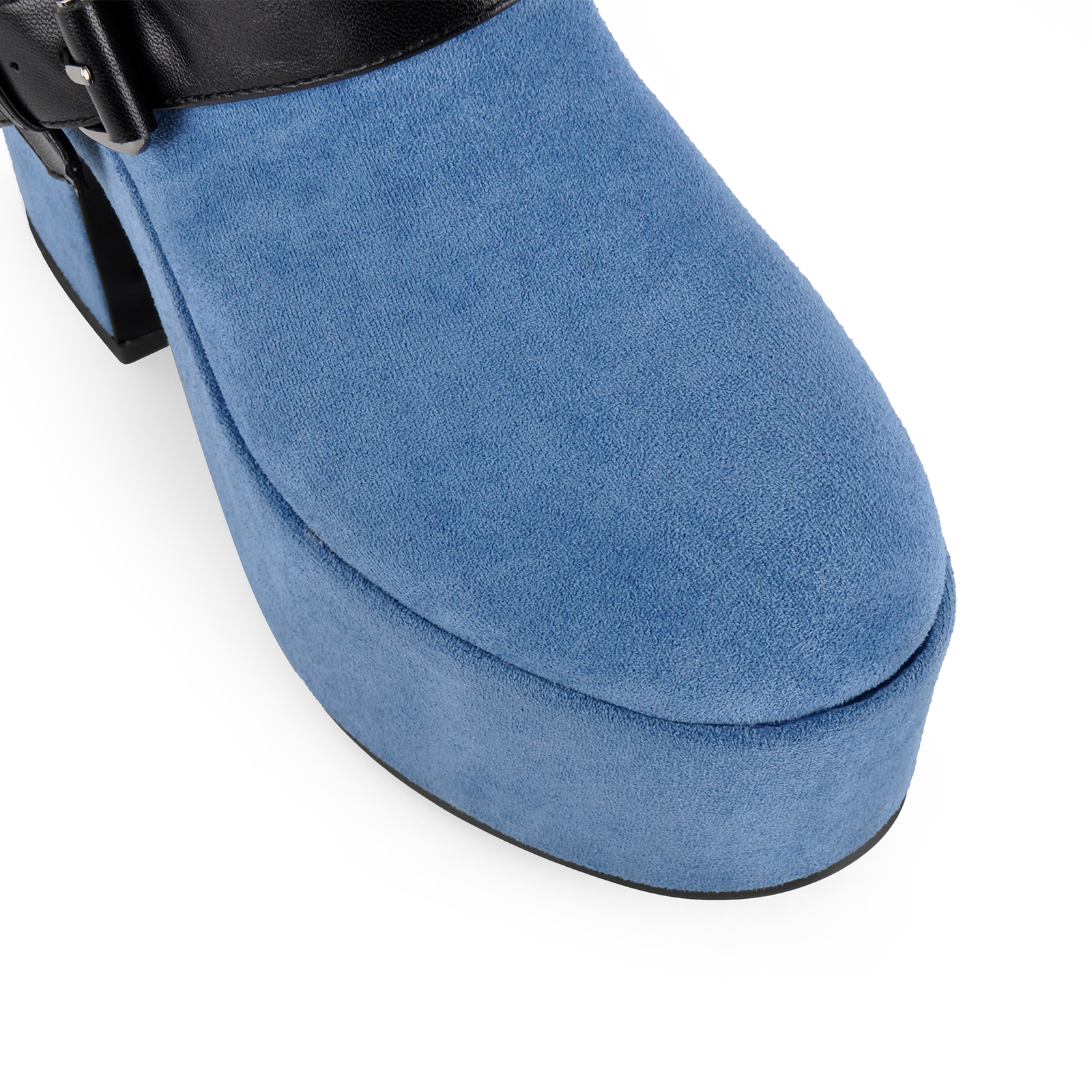 Platform Buckles Slingback Chunky Heel Pumps