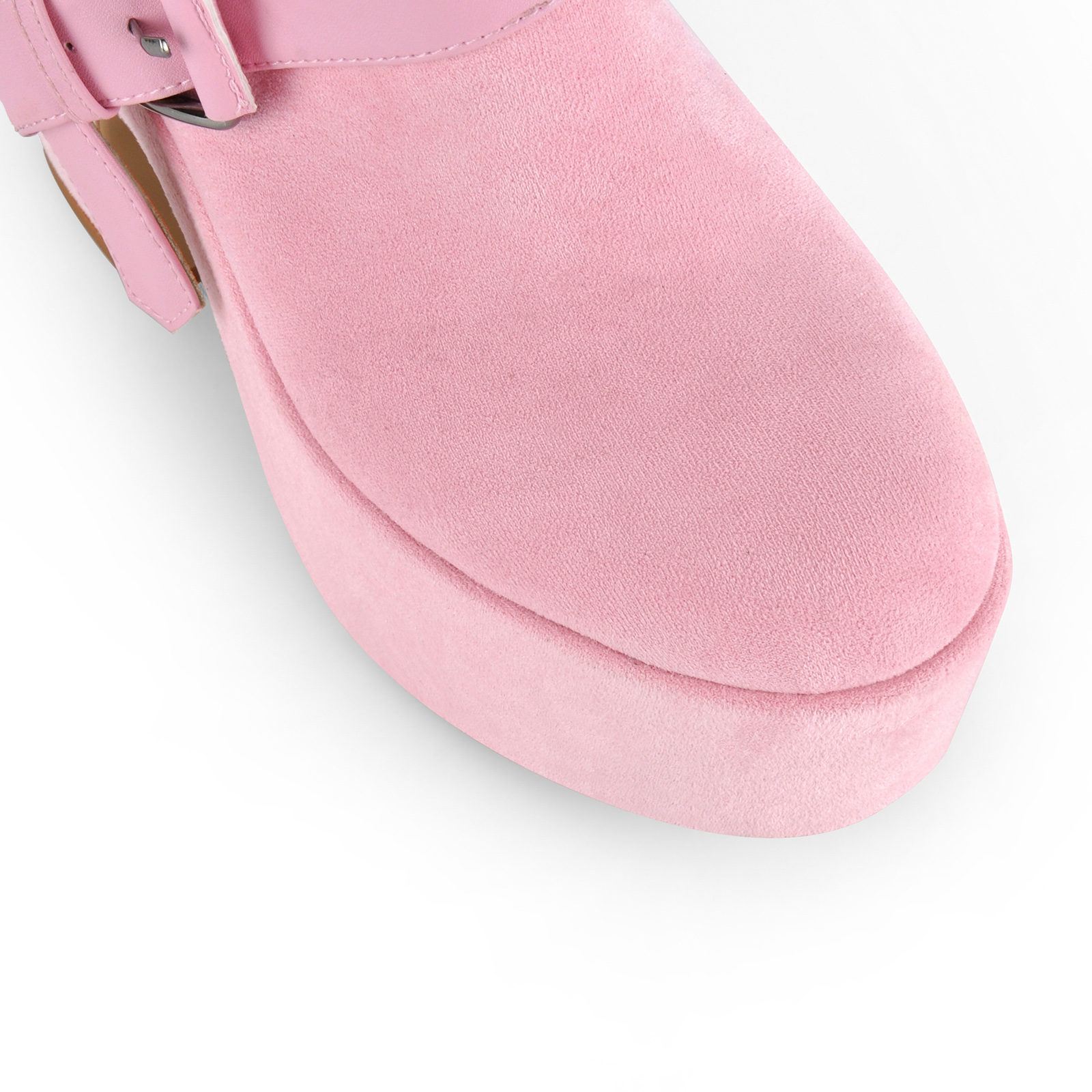 Platform Buckles Slingback Chunky Heel Pumps