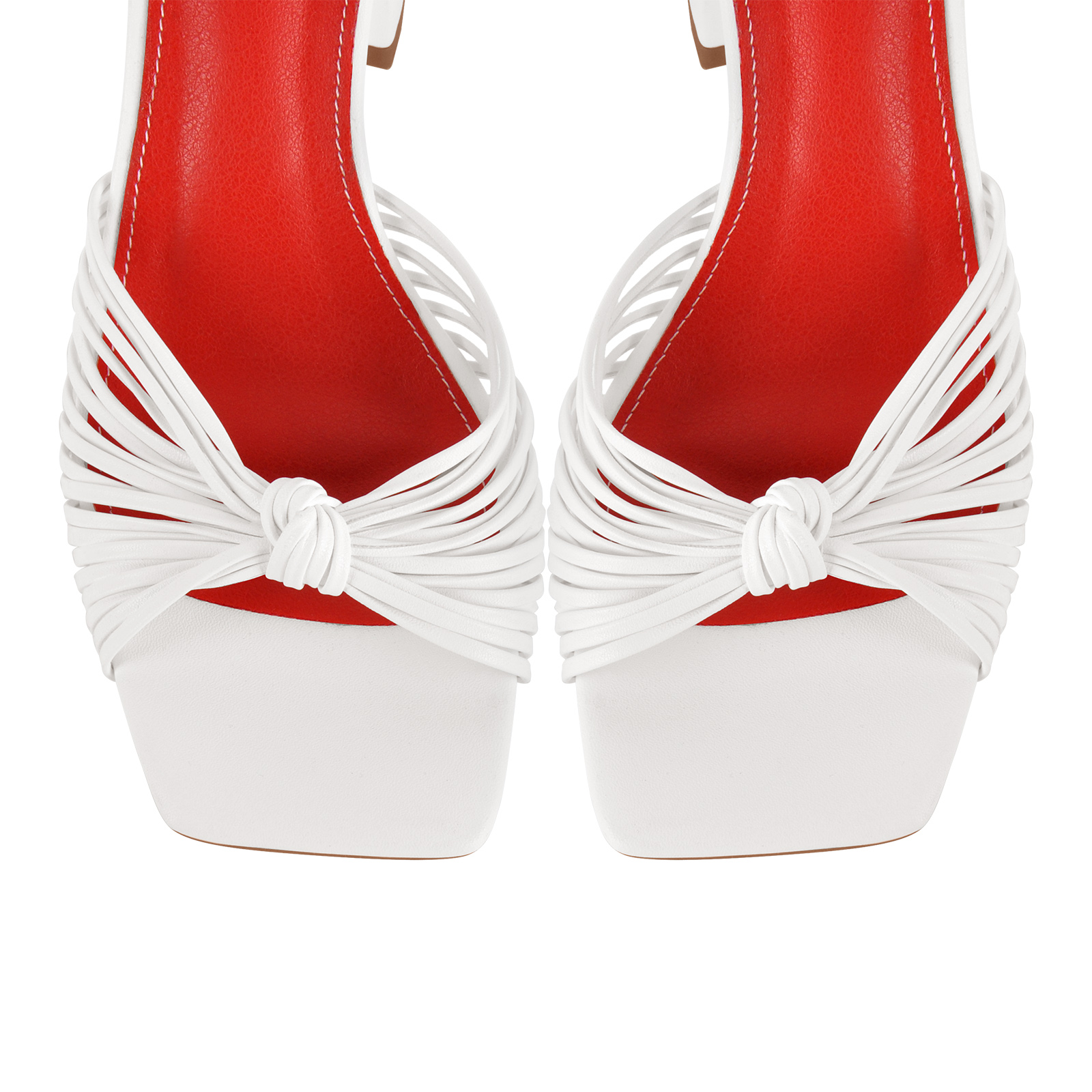 Square Toe Ankle Strap Chunky Heel Sandals