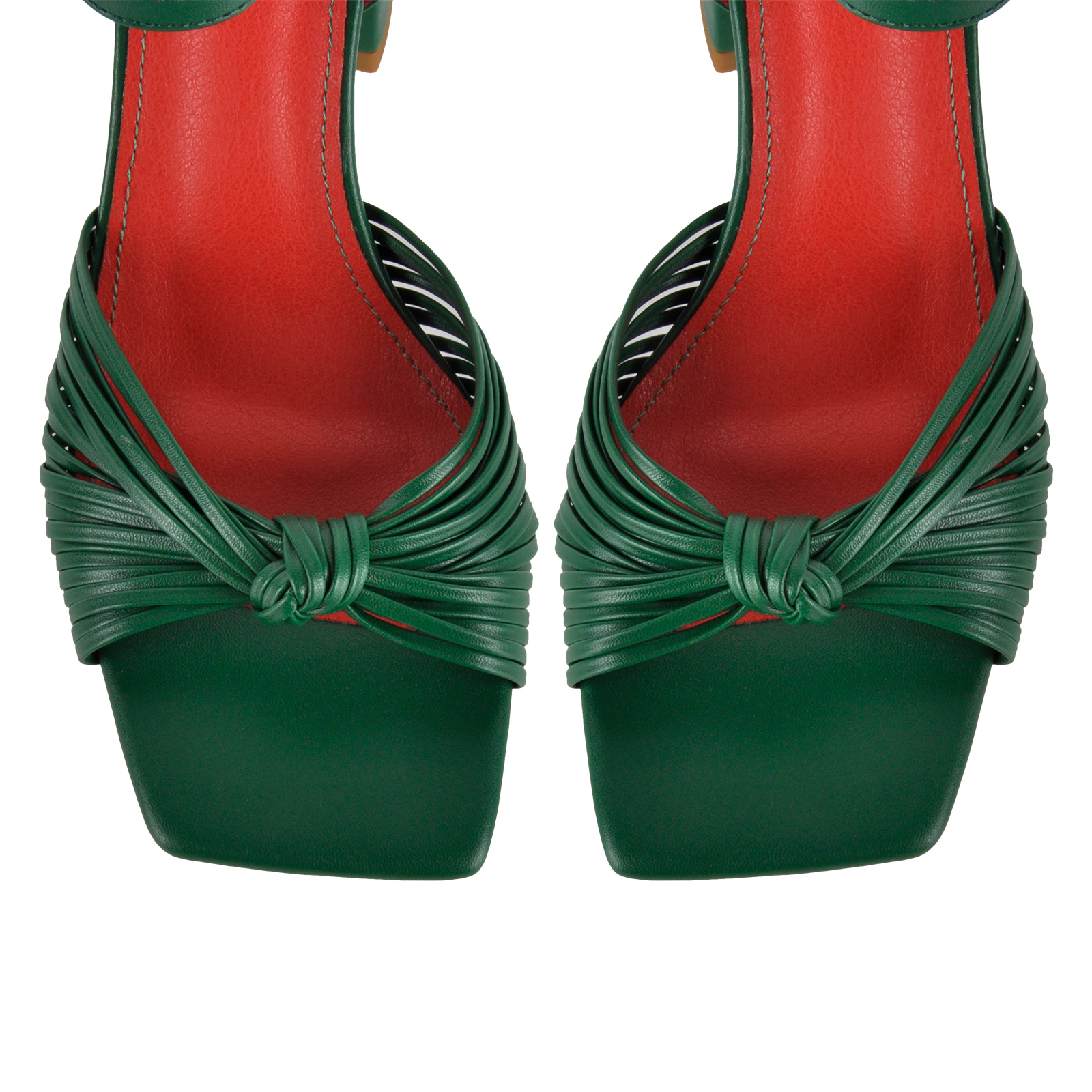 Square Toe Ankle Strap Chunky Heel Sandals