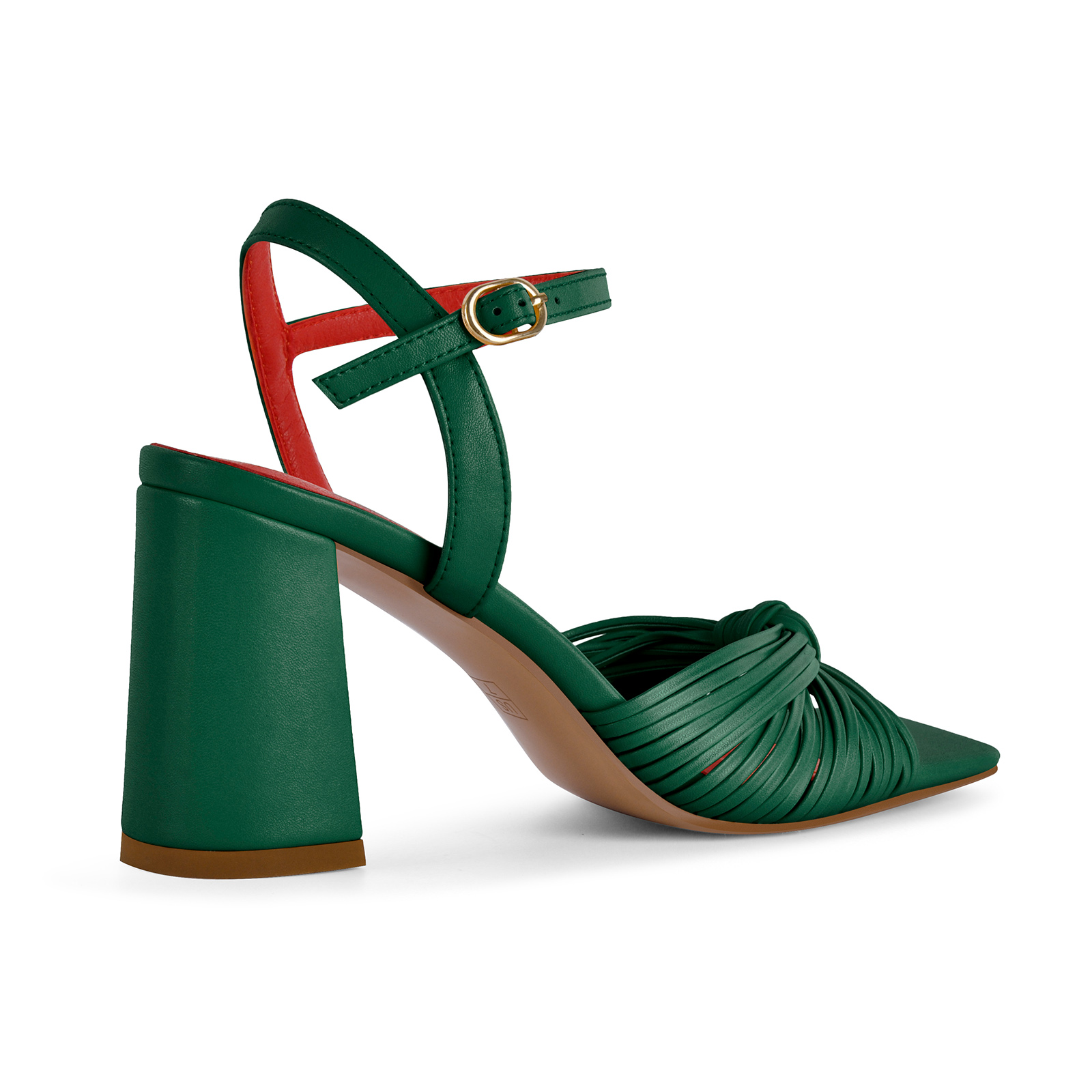 Square Toe Ankle Strap Chunky Heel Sandals