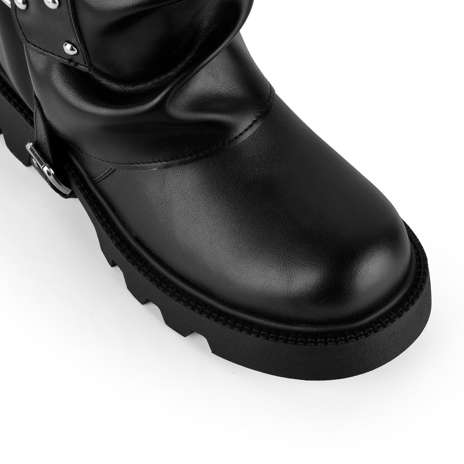 Platform Multi Buckle Strap Mid-Calf Boots