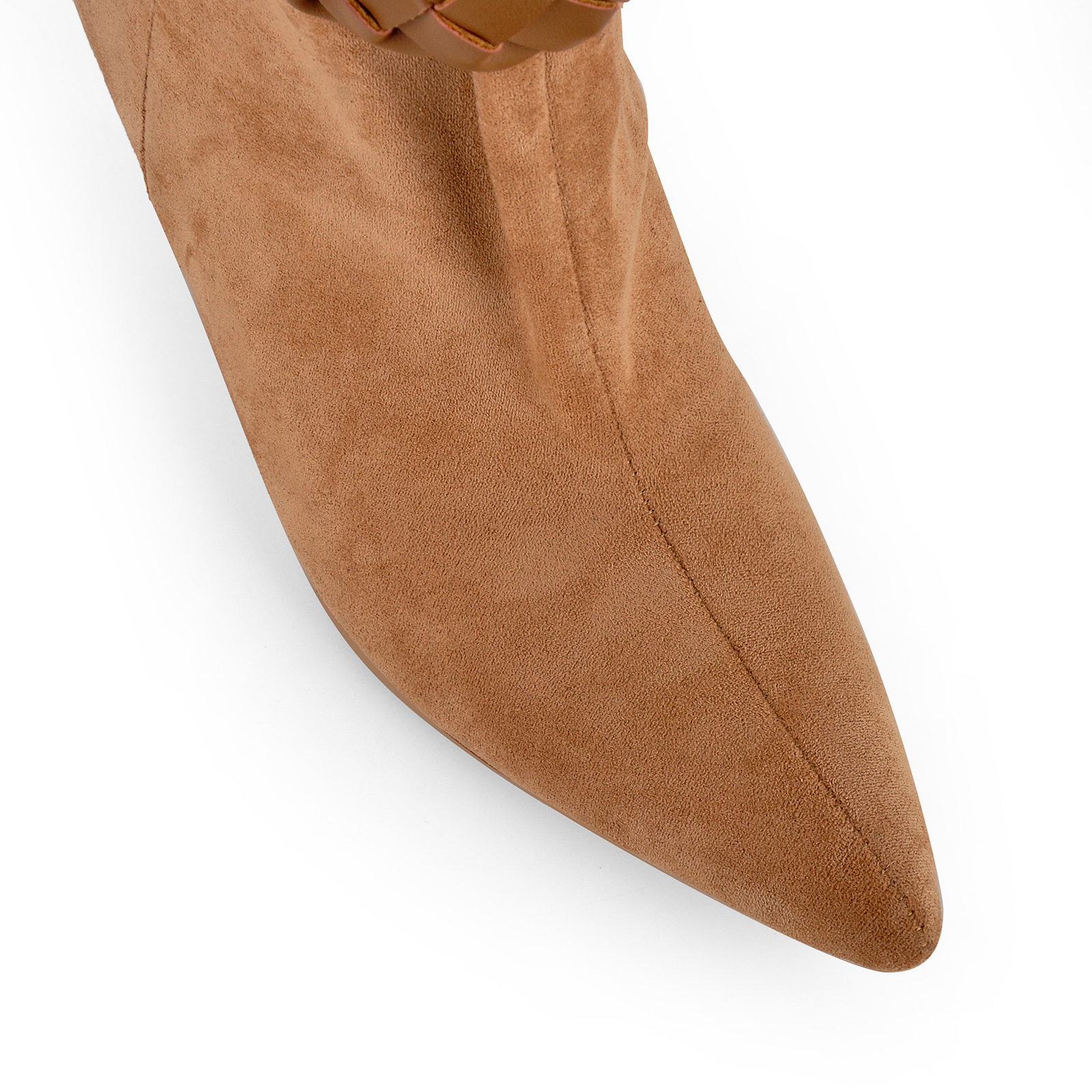 Suede Braided Buckle Strap Knee High Boots
