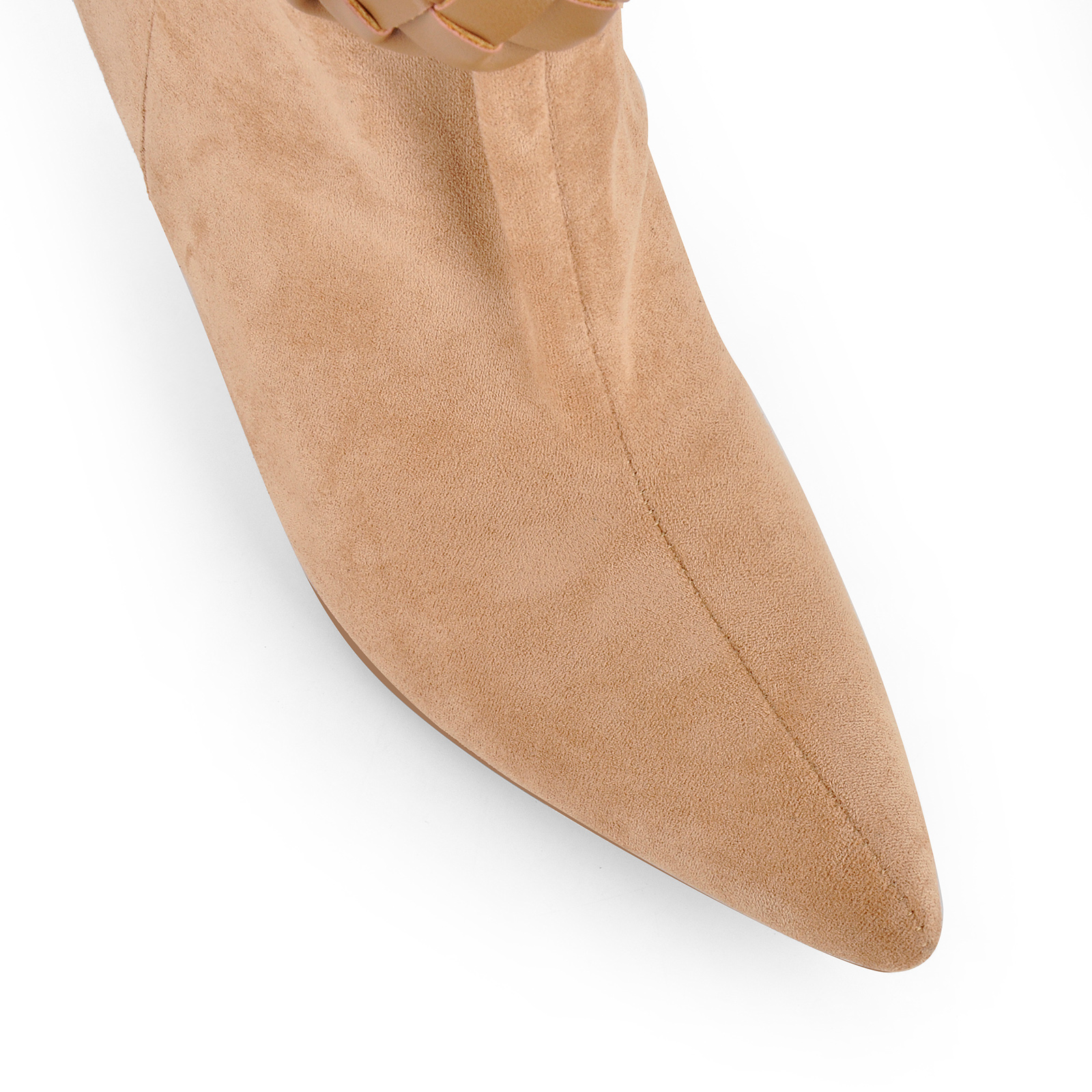 Suede Braided Buckle Strap Knee High Boots