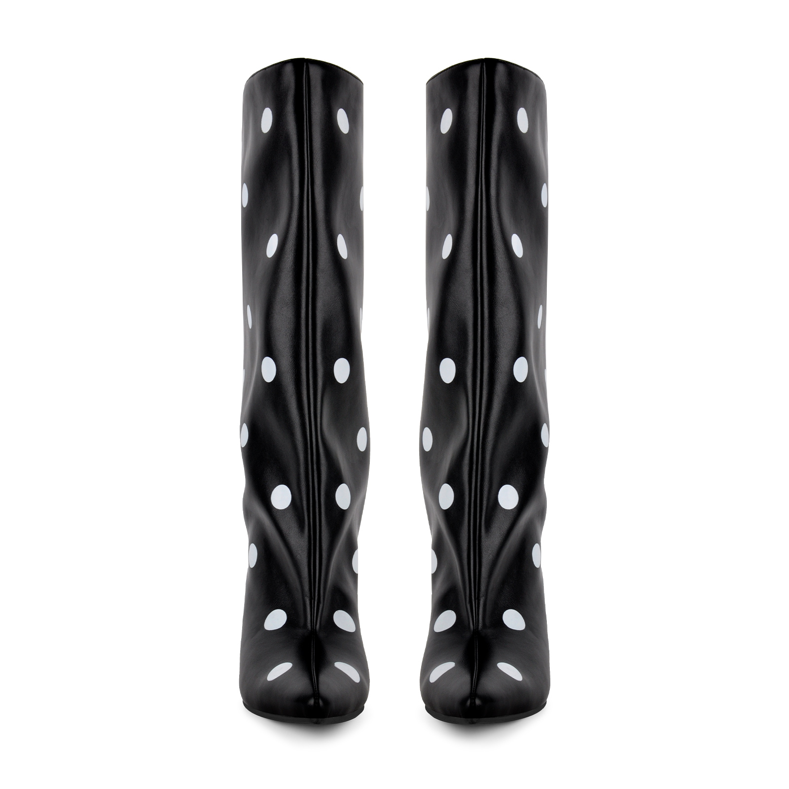 Pointed Toe Polka Dot Mid-Calf Boots