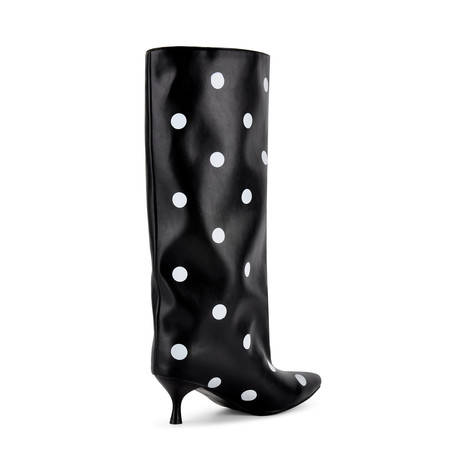 Pointed Toe Polka Dot Mid-Calf Boots