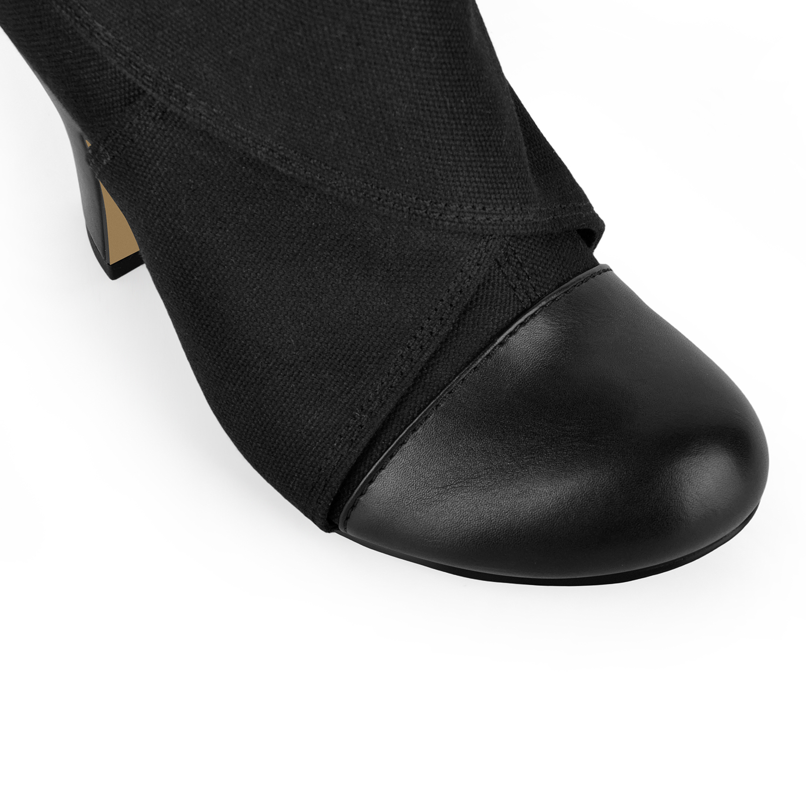 Round Toe Canvas Wrap Tie Knot Ankle Boots