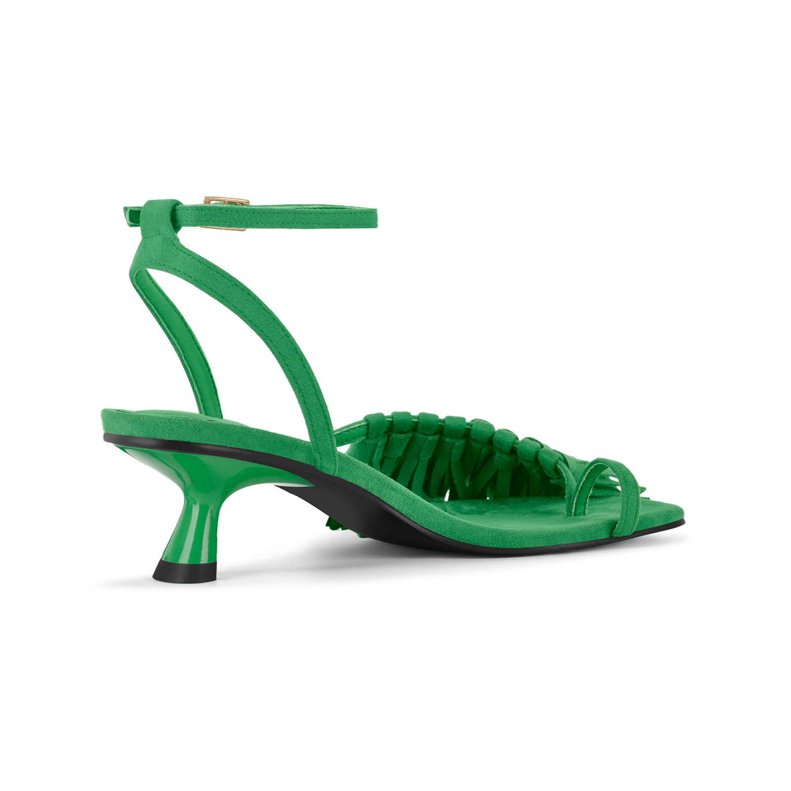 Fringe Flip Flops Ankle Strap Kitten Heel Sandals