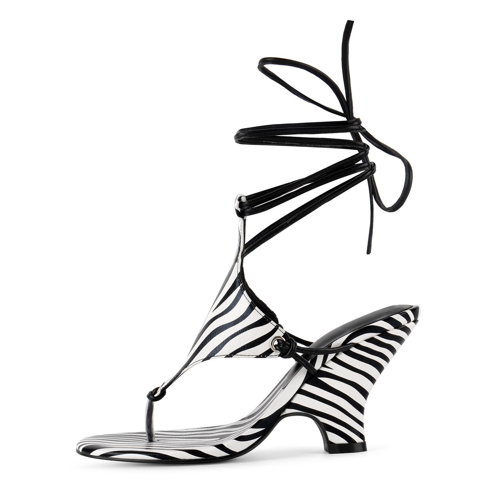 Flip-Flop Wrap Lace-up Wedge Heel Sandals