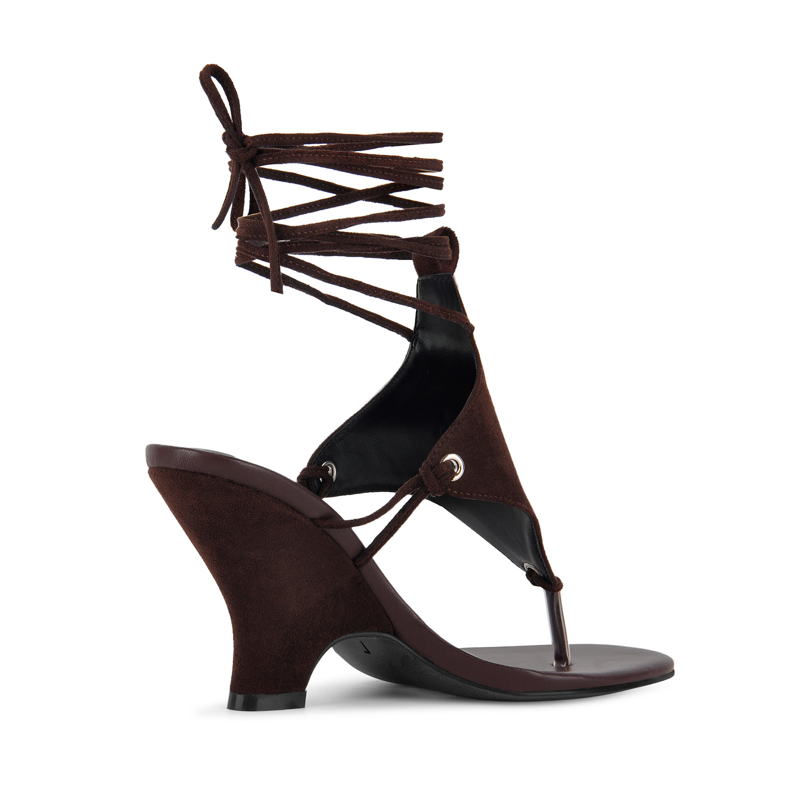 Flip-Flop Wrap Lace-up Wedge Heel Sandals