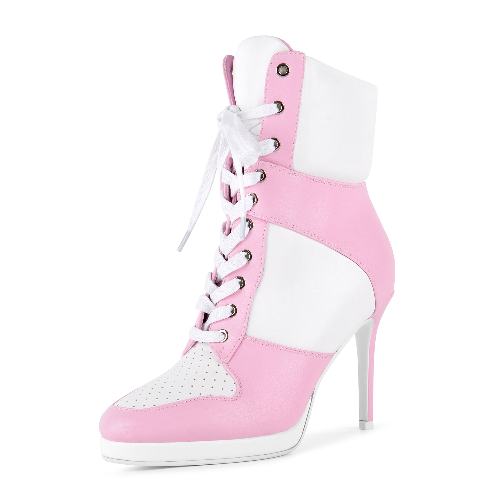 Platform Lace-up Contrast Sporty Ankle Boots