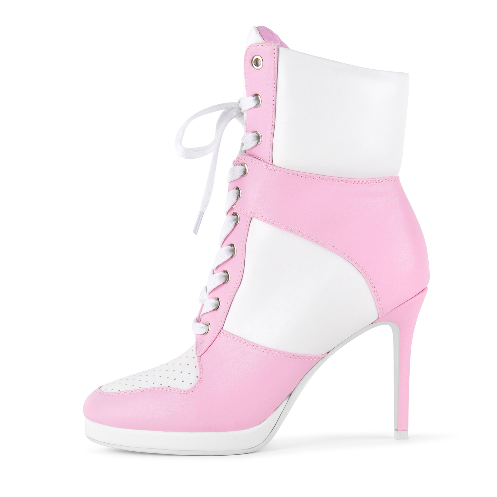 Platform Lace-up Contrast Sporty Ankle Boots