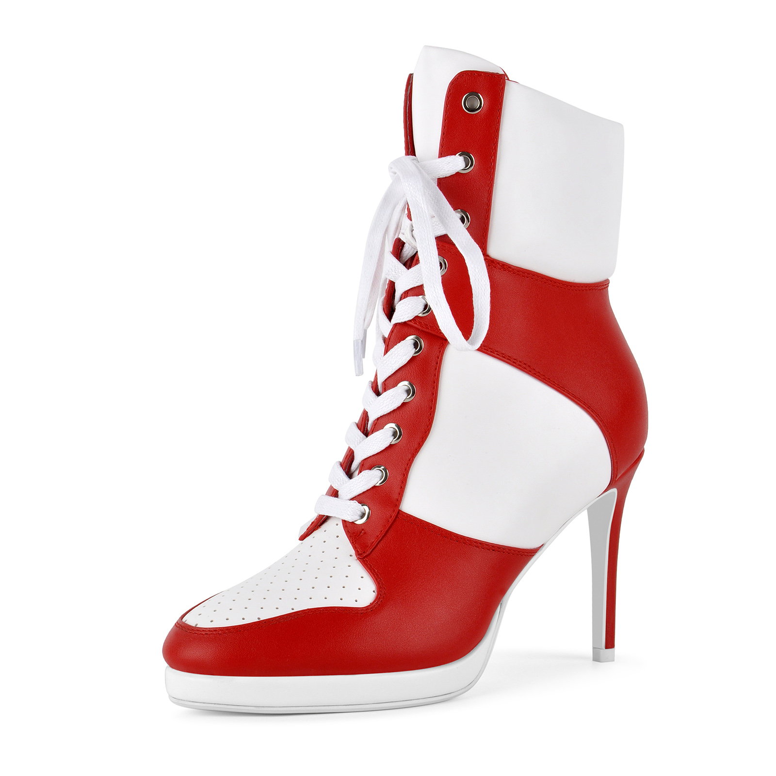 Platform Lace-up Contrast Sporty Ankle Boots