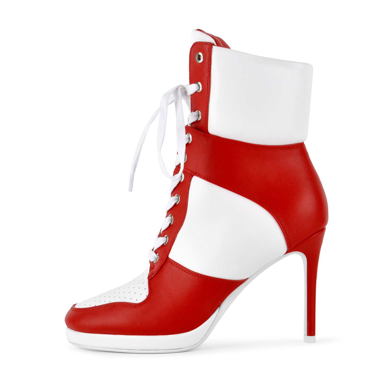 Platform Lace-up Contrast Sporty Ankle Boots