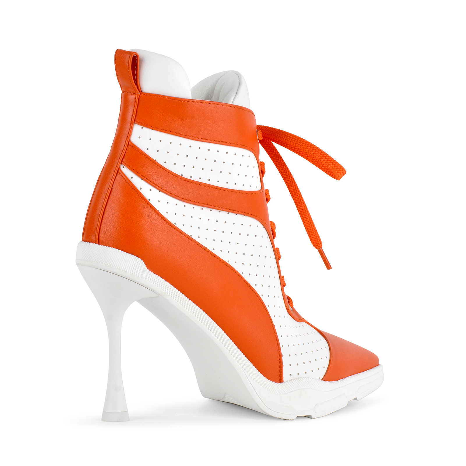 Pointed Toe Lace-up Contrast Sneaker Ankle Boots