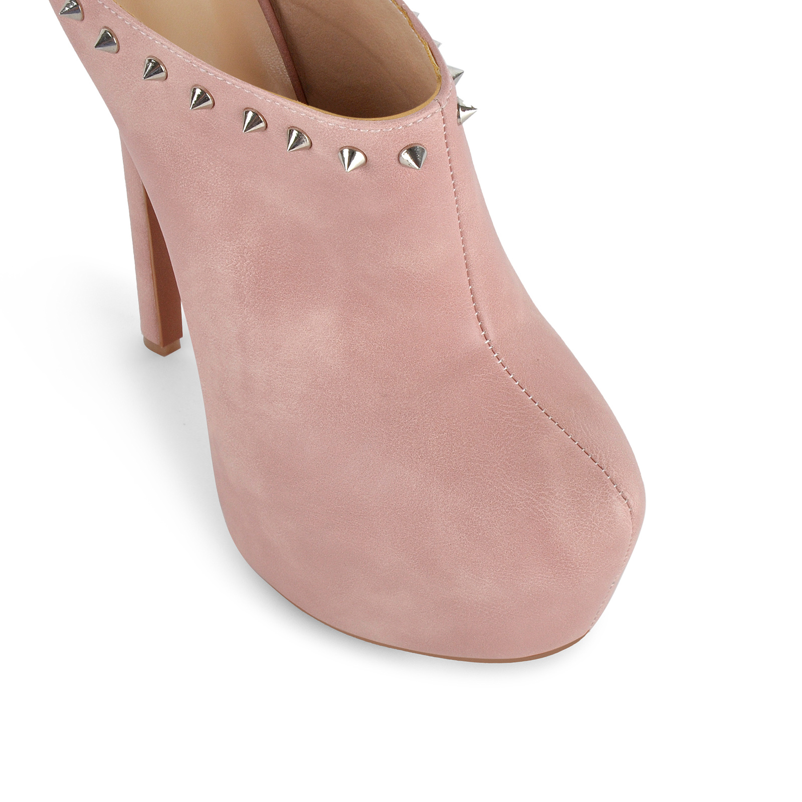Platform Round Toe Studded Stiletto Mules