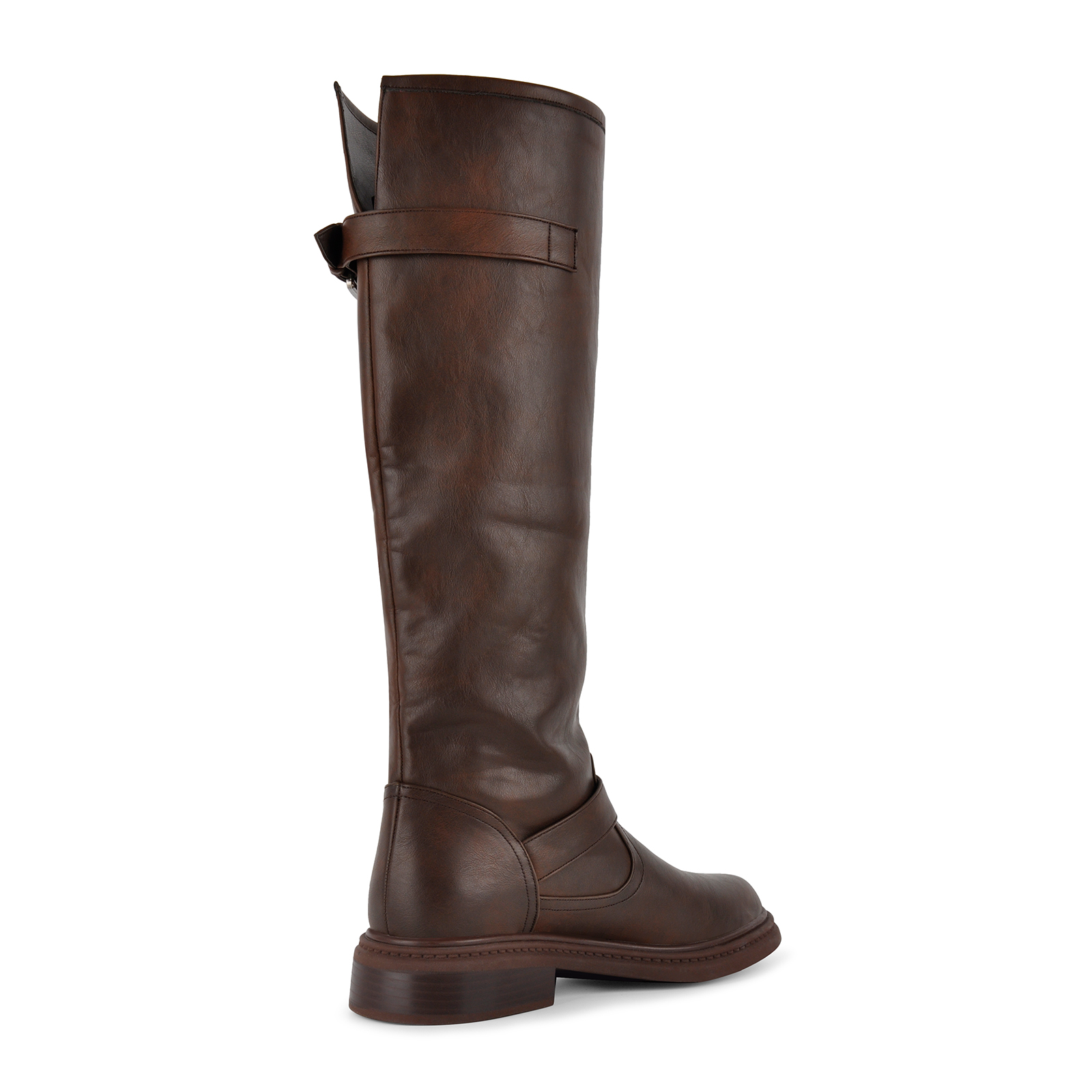 Buckle Strap Low Heel Knee High Riding Boots