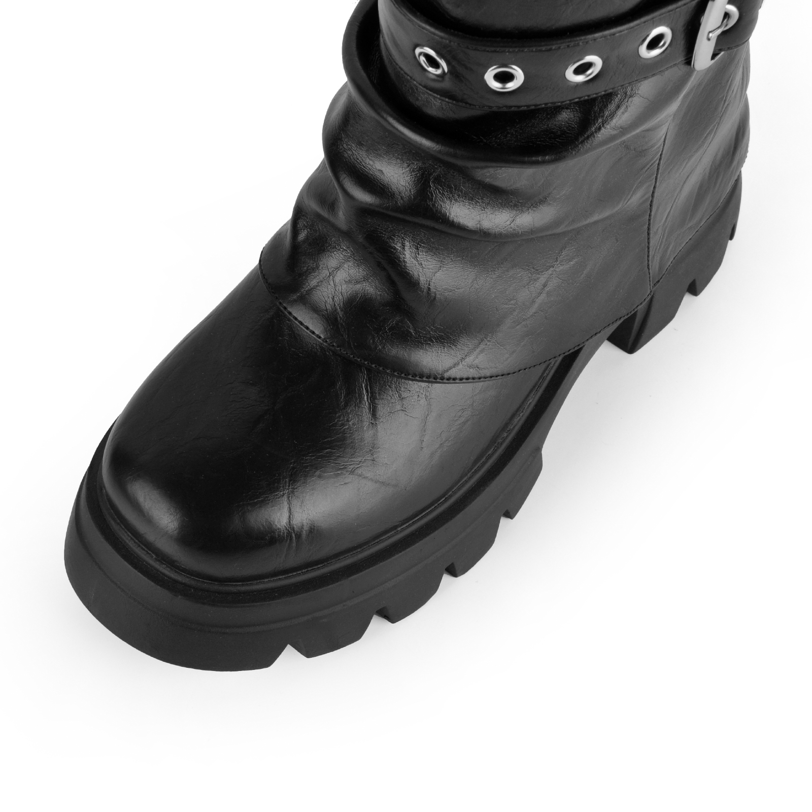 Platform Buckle Strap Chunky Heel Ankle Boots
