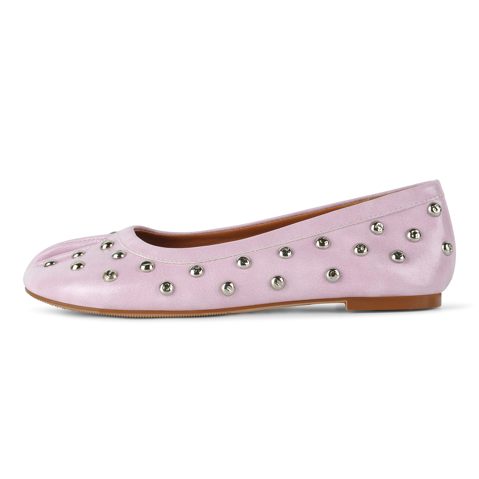 Round Toe Studded Tabi Flats