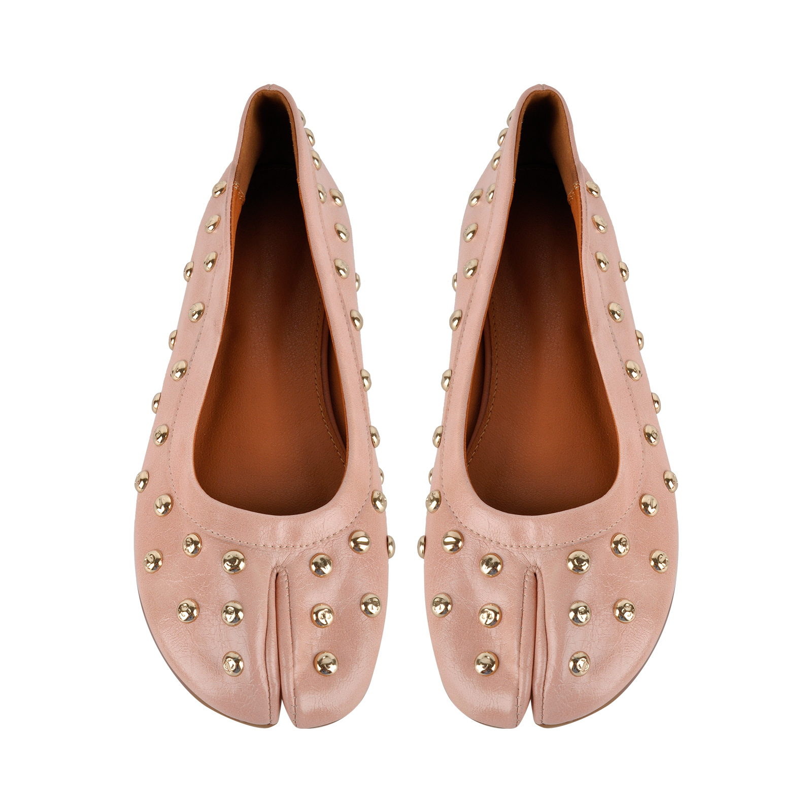 Round Toe Studded Tabi Flats
