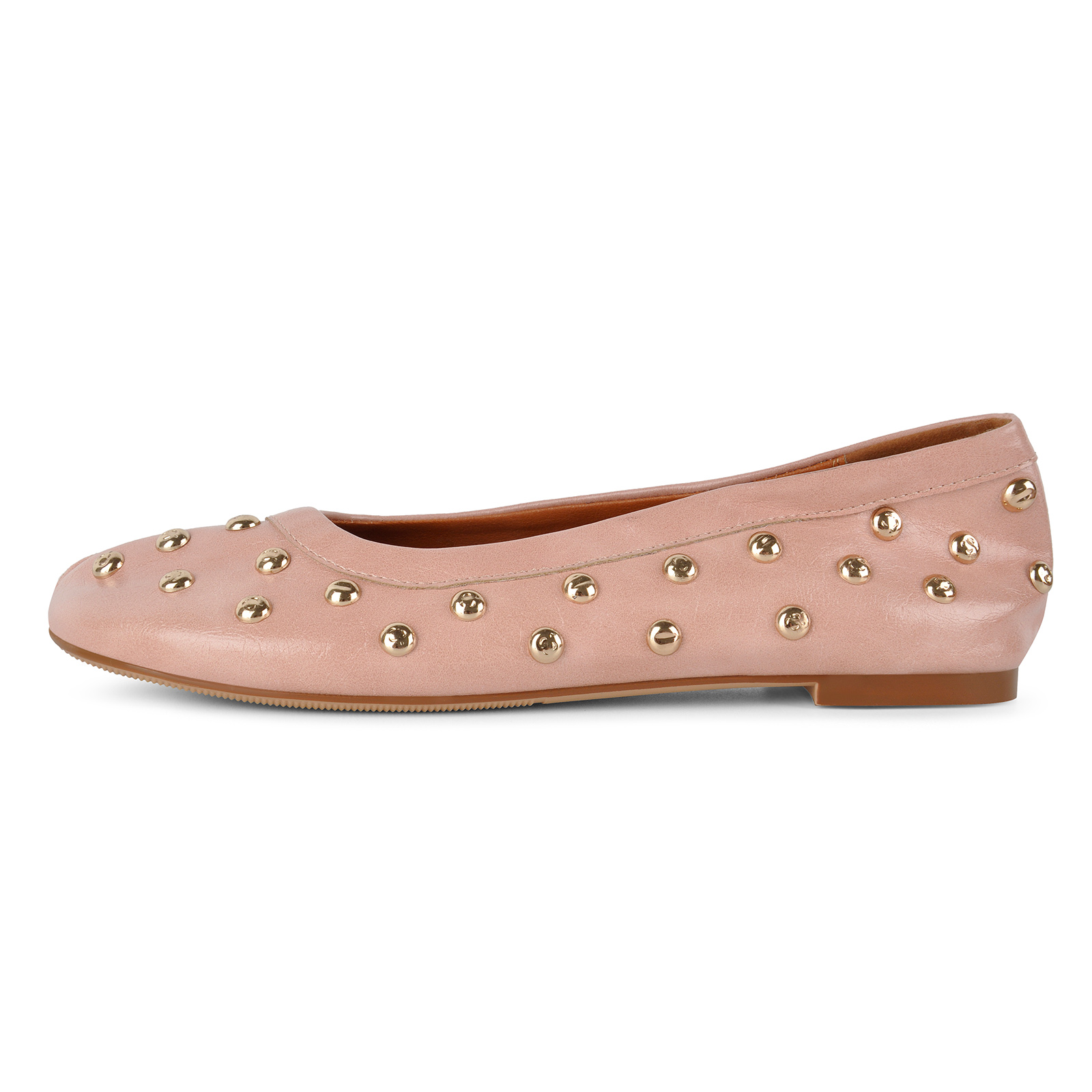 Round Toe Studded Tabi Flats