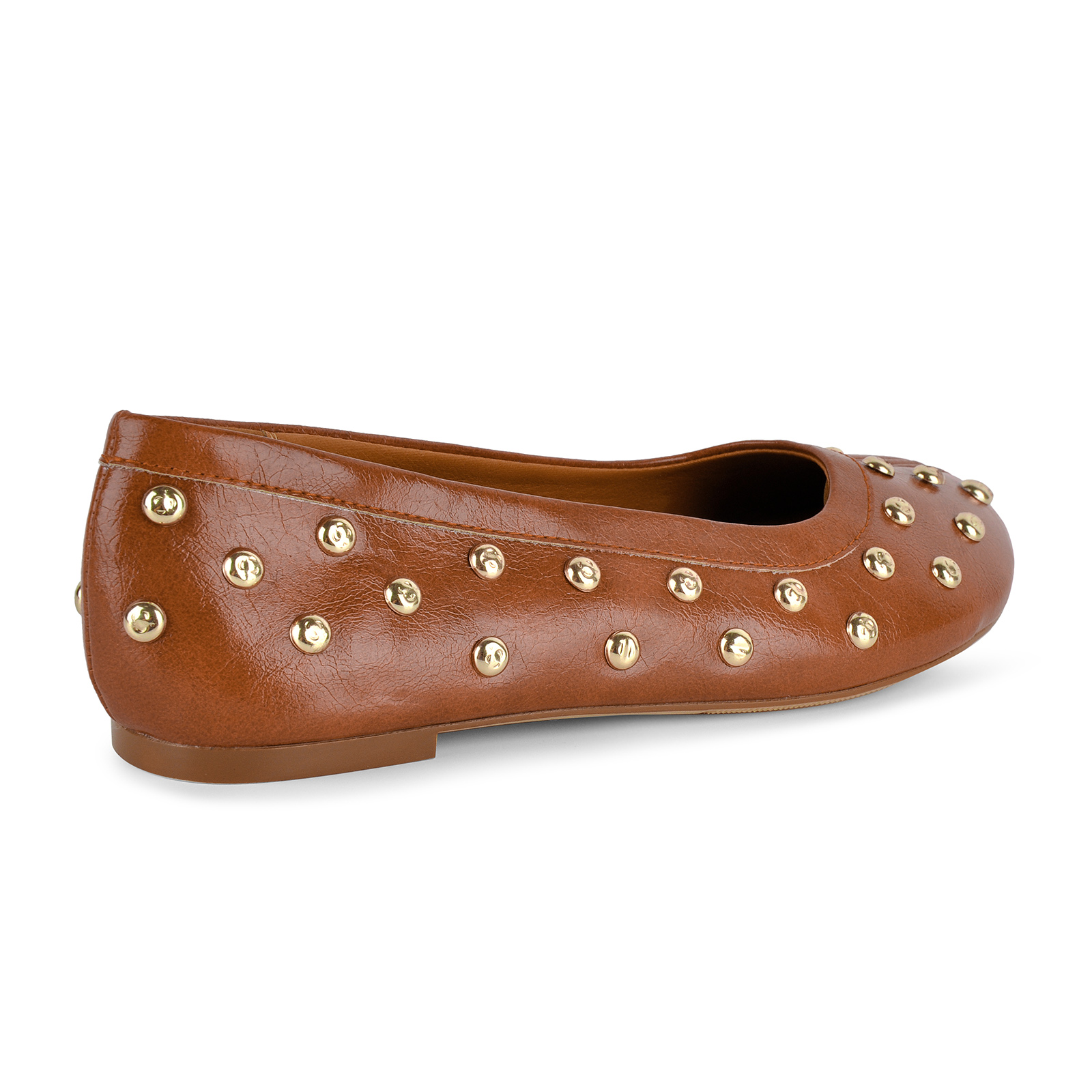Round Toe Studded Tabi Flats