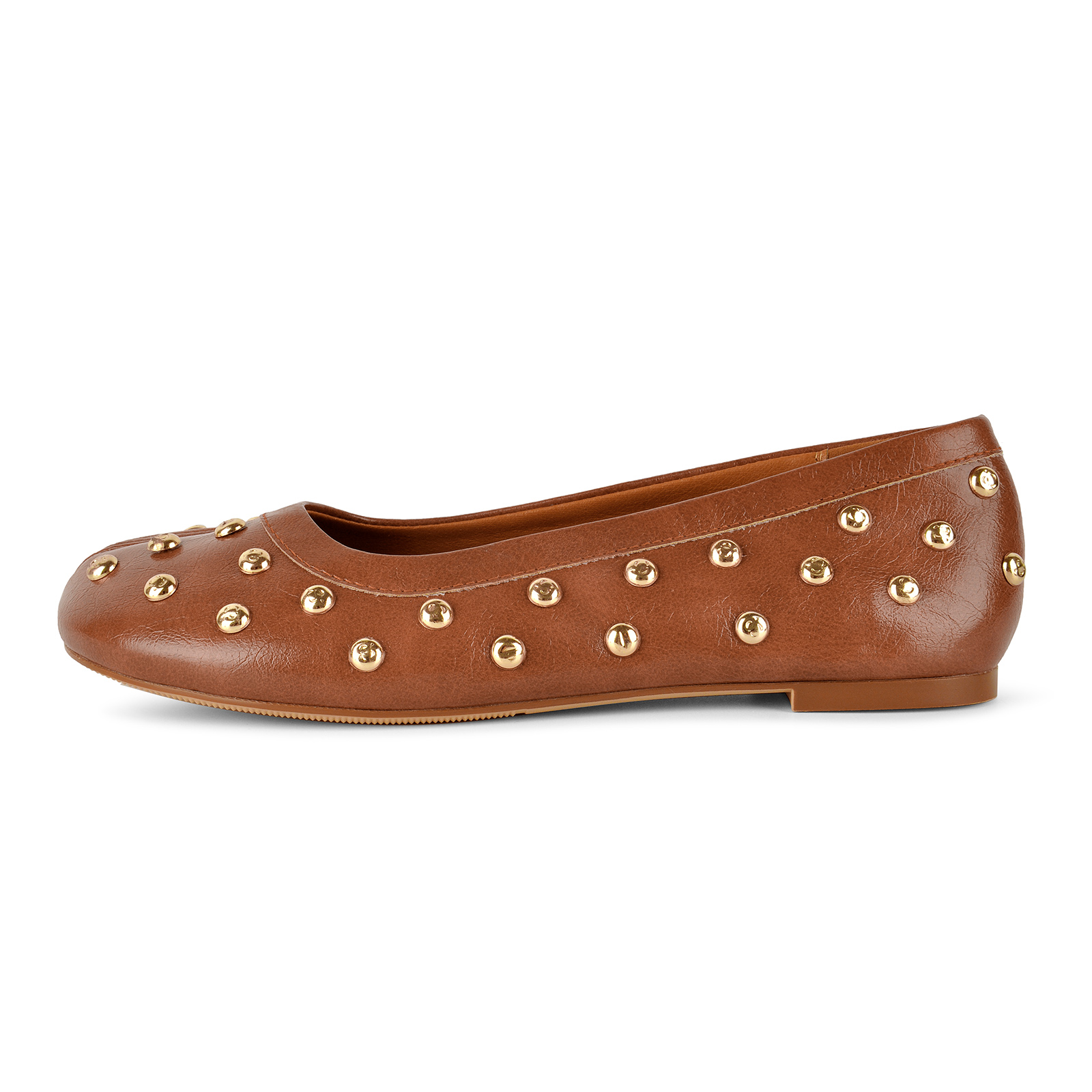 Round Toe Studded Tabi Flats