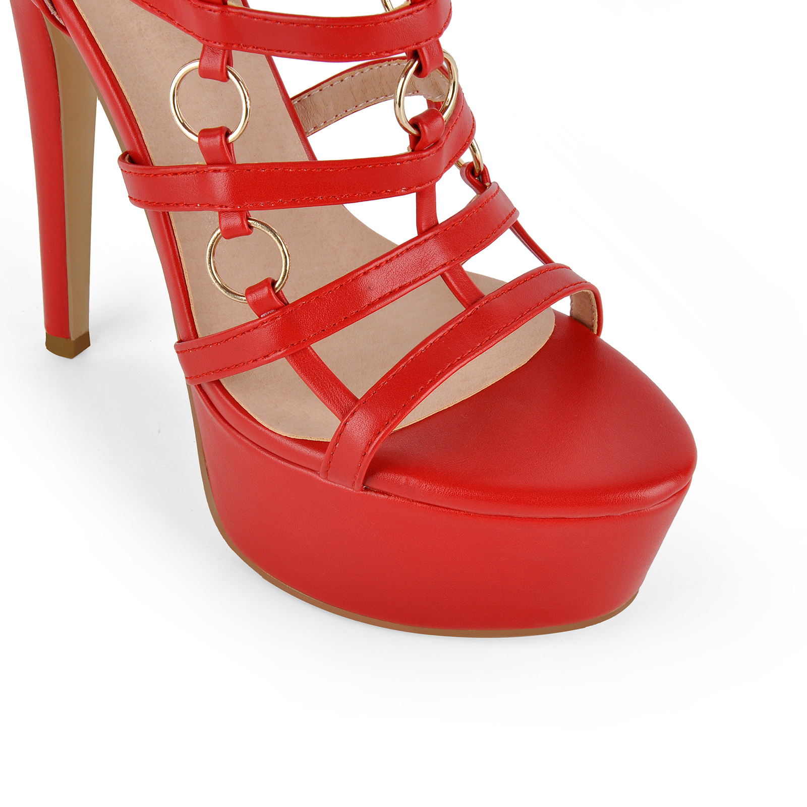 Platform Metal Ring Gladiator Cutout Sandals