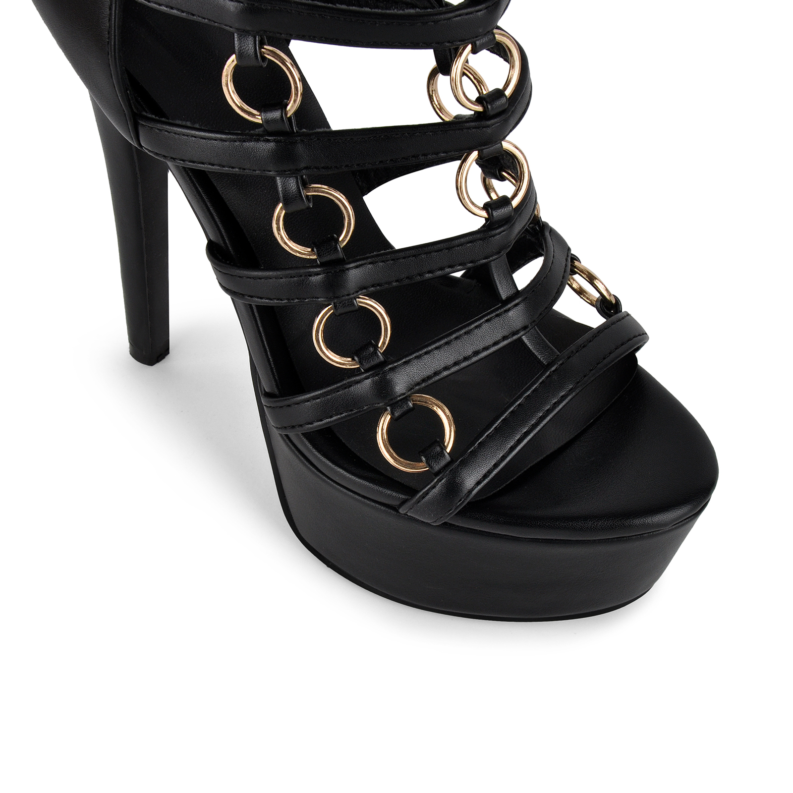 Platform Metal Ring Gladiator Cutout Sandals
