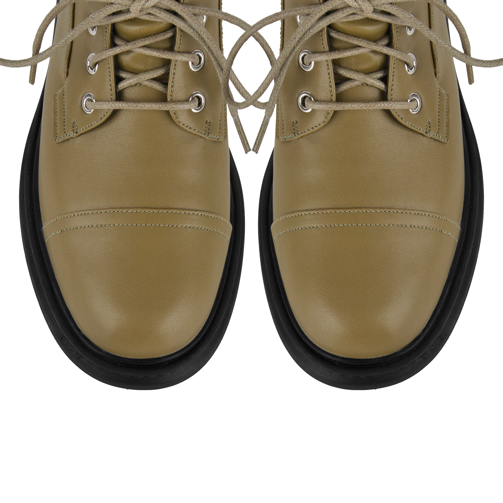 Round Toe Wrap Buckle Strap Lace-up Moto Ankle Boots