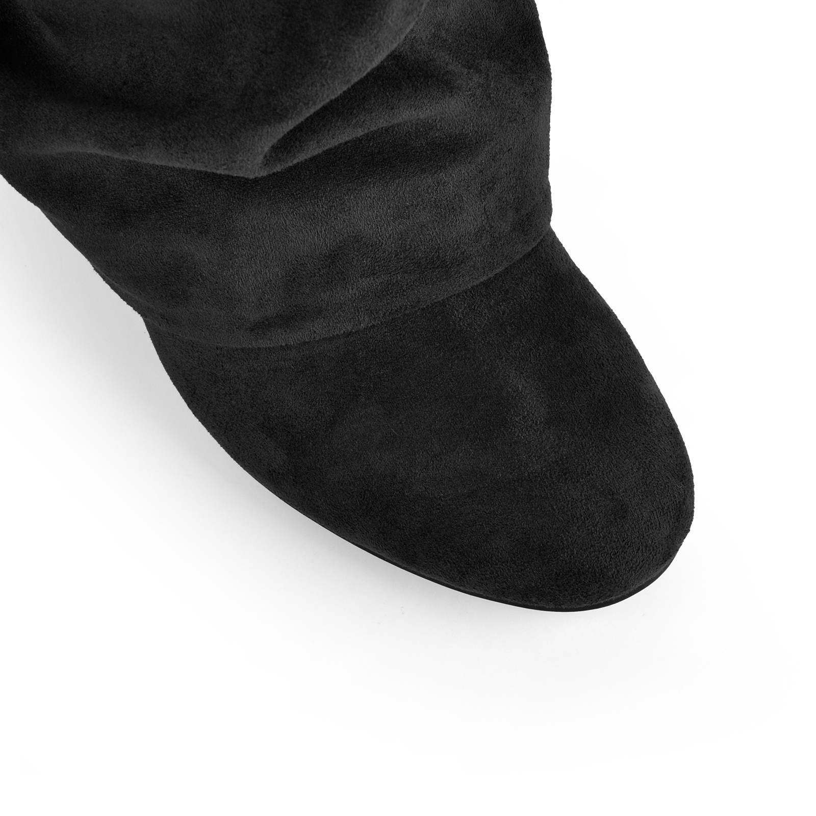 Suede Slouchy Fold Over Cuff Buckle Knee High Boots